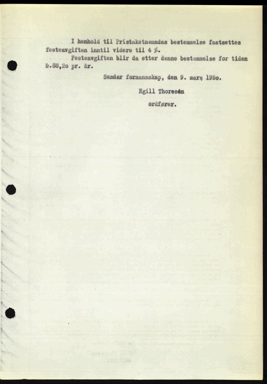 Sandar sorenskriveri, AV/SAKO-A-86/G/Ga/Gaa/L0020: Mortgage book no. A-20, 1949-1950, Diary no: : 720/1950