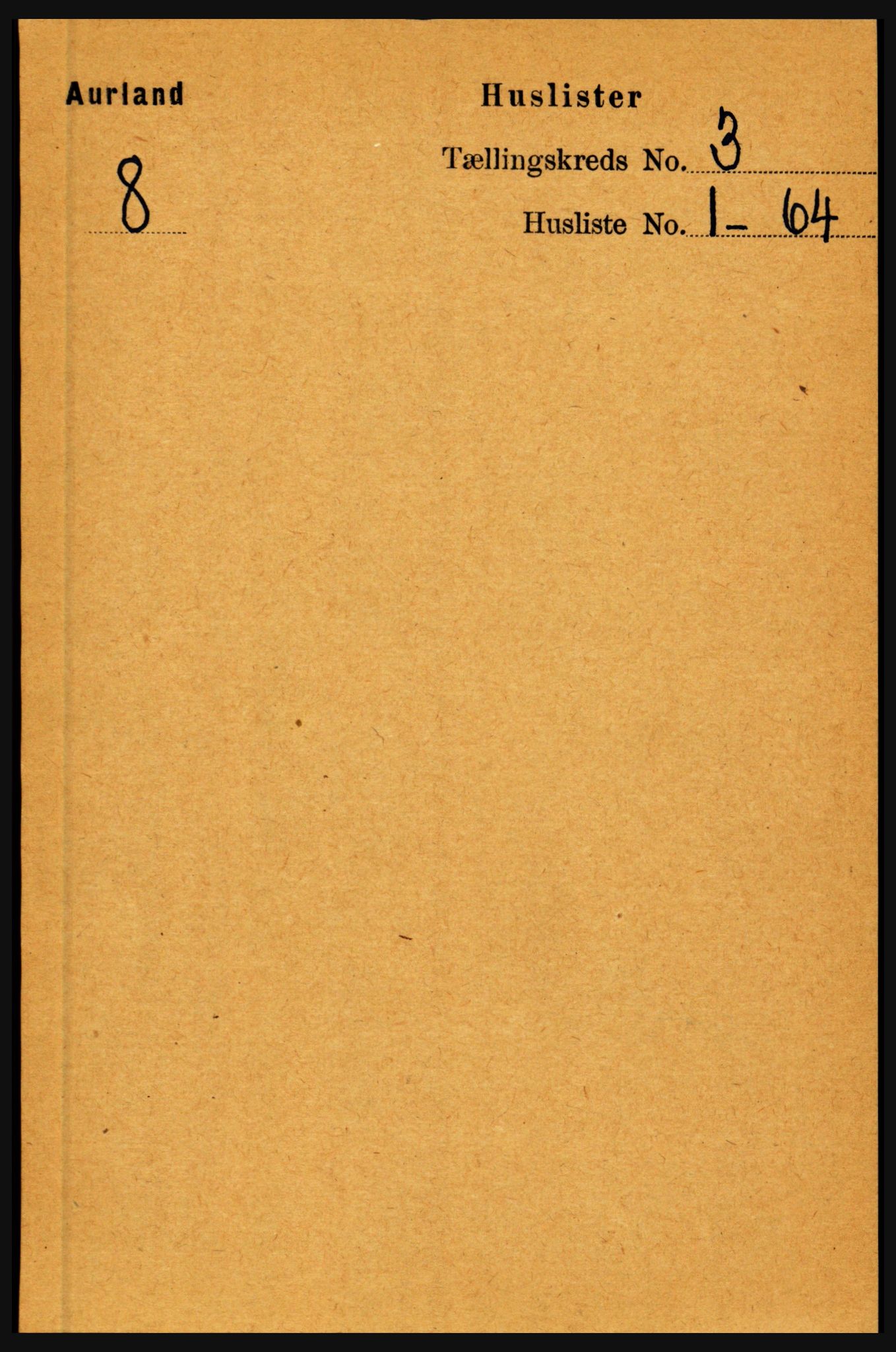 RA, 1891 census for 1421 Aurland, 1891, p. 875