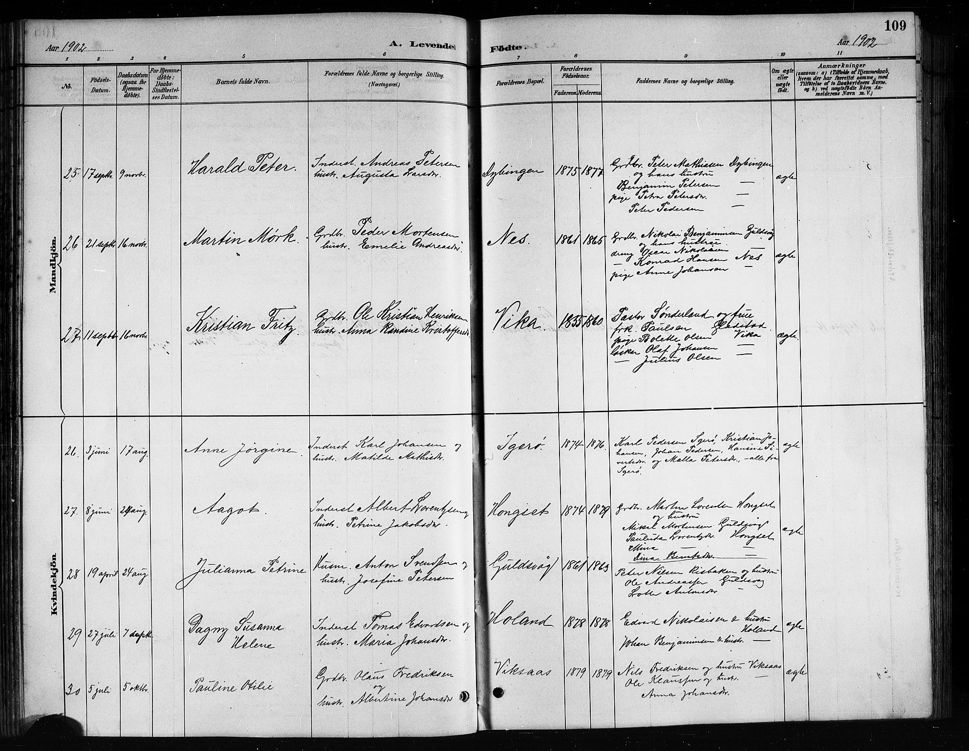 Ministerialprotokoller, klokkerbøker og fødselsregistre - Nordland, AV/SAT-A-1459/816/L0253: Parish register (copy) no. 816C03, 1886-1905, p. 109