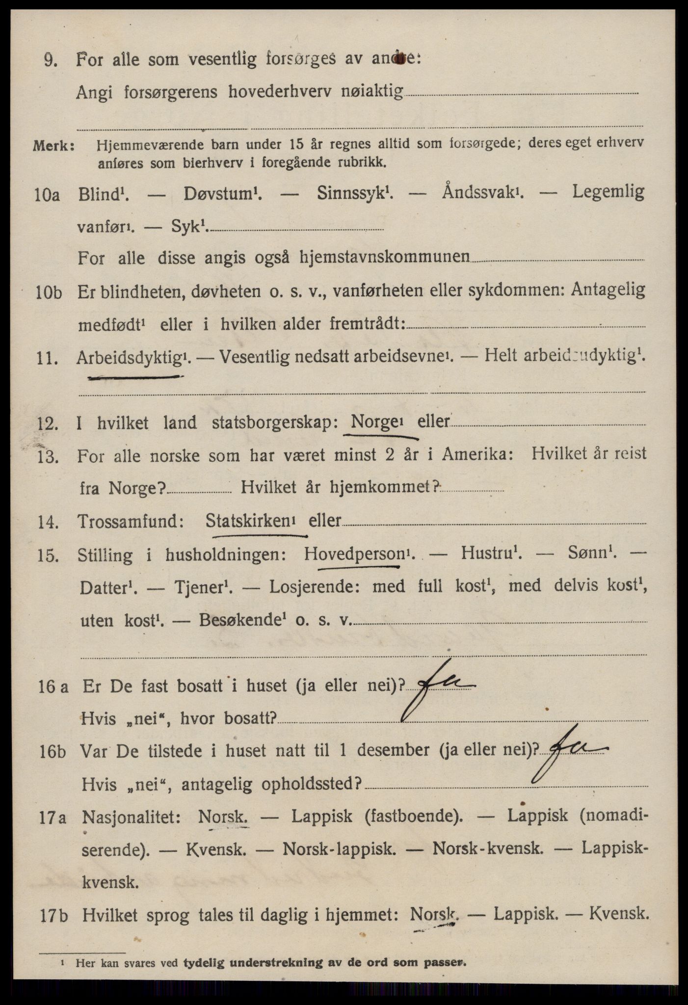 SAT, 1920 census for Å, 1920, p. 2079