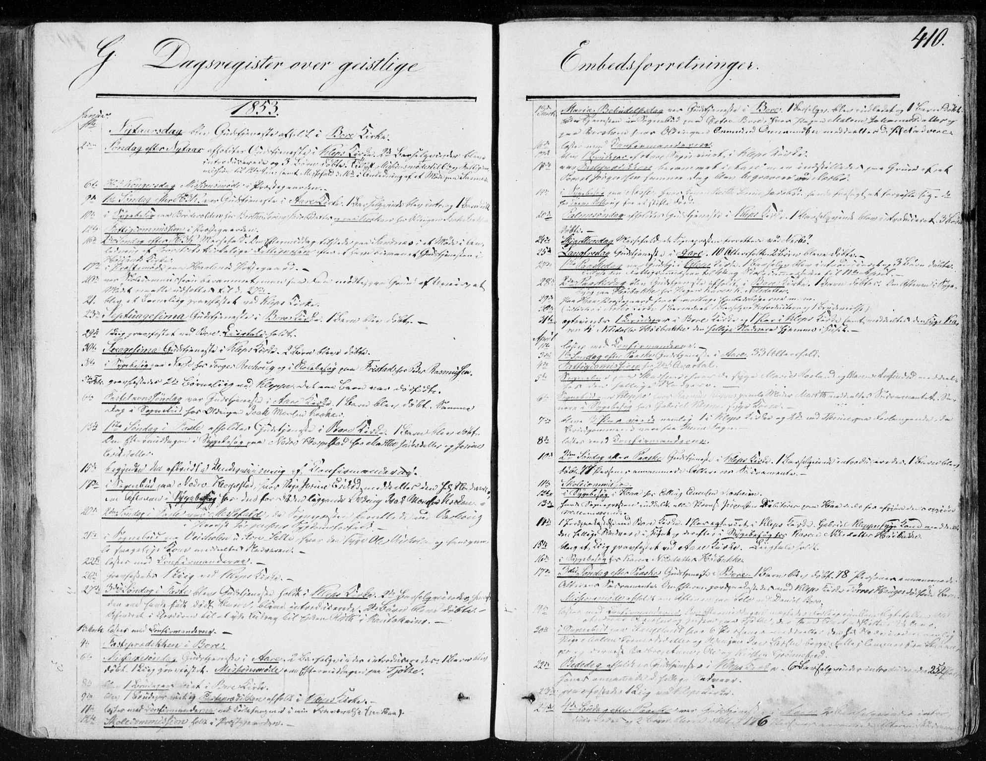 Klepp sokneprestkontor, AV/SAST-A-101803/001/3/30BA/L0005: Parish register (official) no. A 5, 1853-1870, p. 410