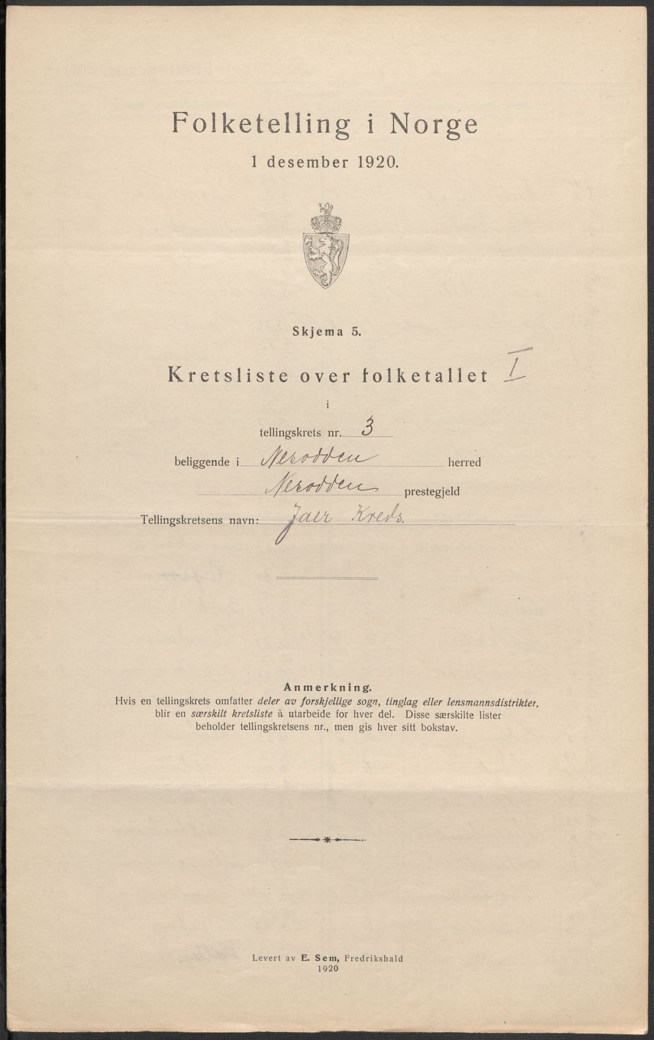 SAO, 1920 census for Nesodden, 1920, p. 16