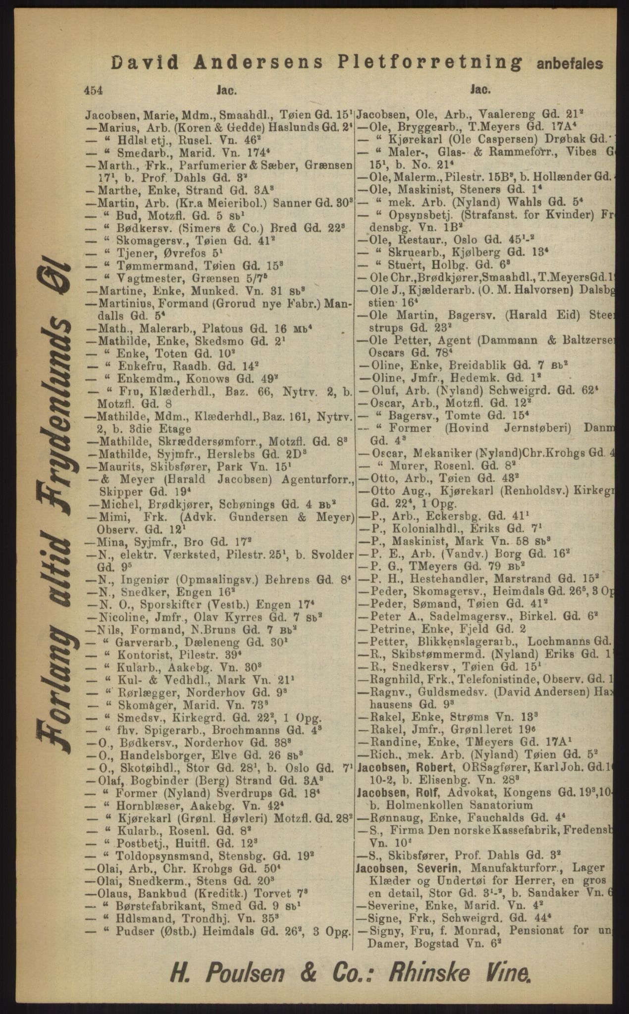 Kristiania/Oslo adressebok, PUBL/-, 1903, p. 454