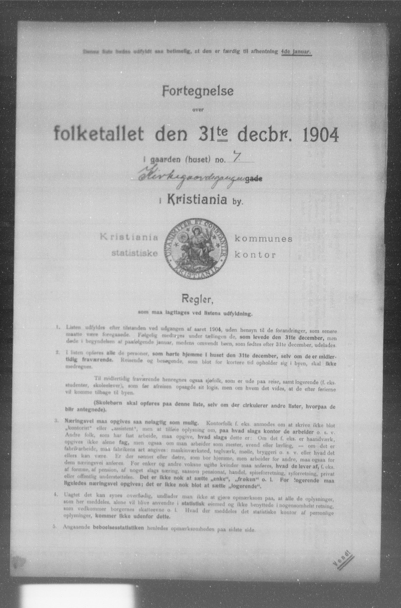 OBA, Municipal Census 1904 for Kristiania, 1904, p. 9668