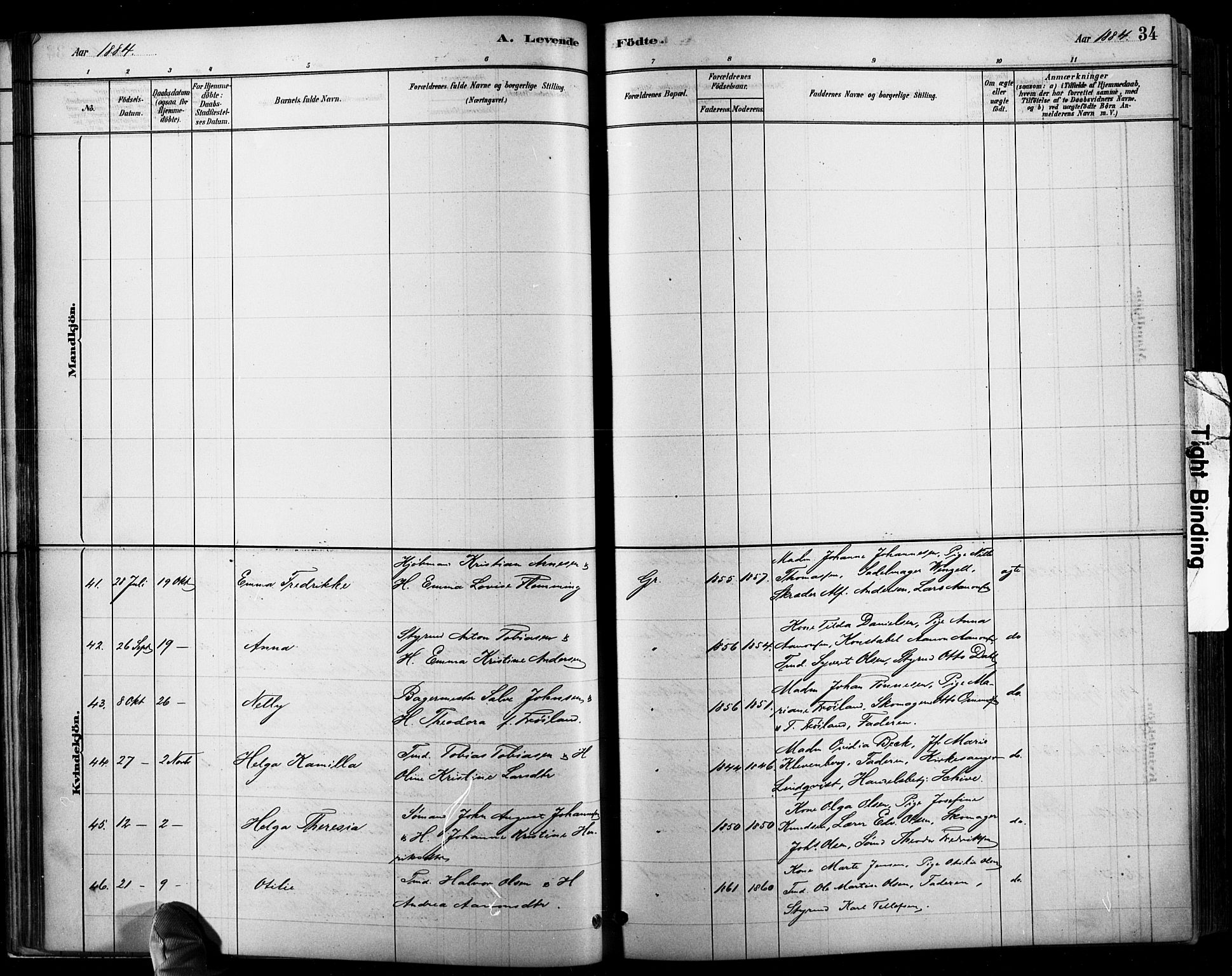 Grimstad sokneprestkontor, SAK/1111-0017/F/Fb/L0001: Parish register (copy) no. B 1, 1881-1922, p. 34