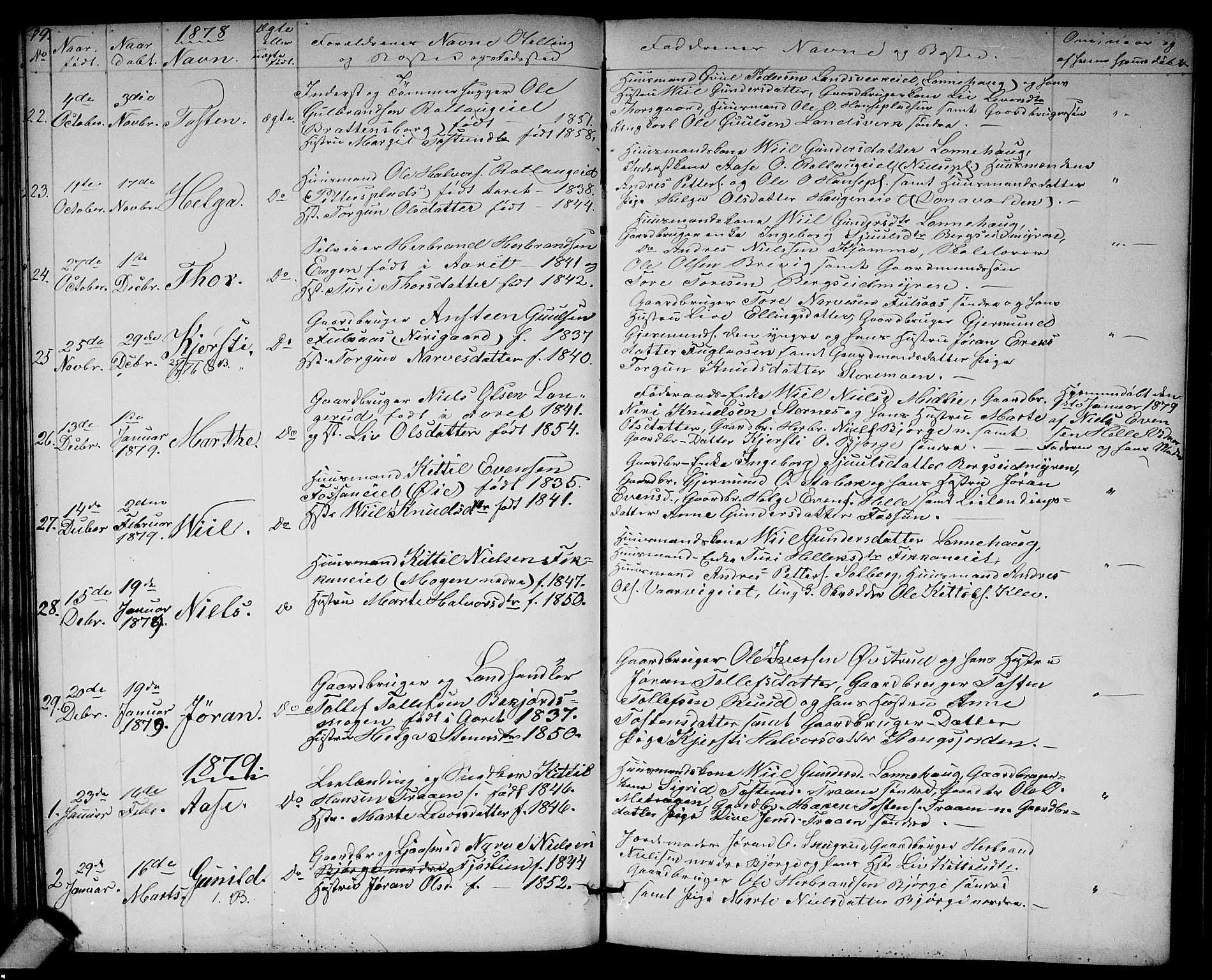 Rollag kirkebøker, AV/SAKO-A-240/G/Ga/L0003: Parish register (copy) no. I 3, 1856-1887, p. 49