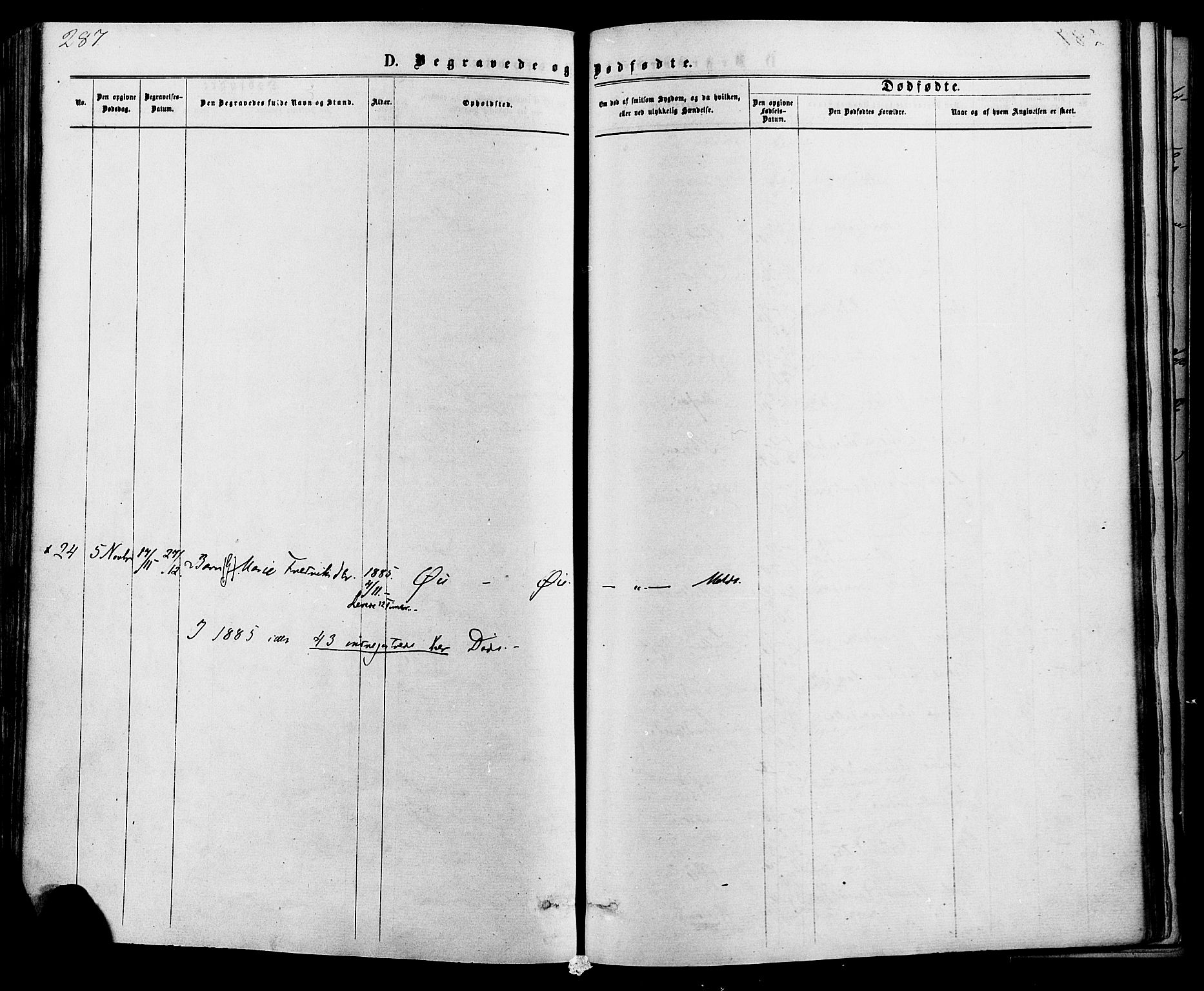 Kvinesdal sokneprestkontor, SAK/1111-0026/F/Fa/Fab/L0007: Parish register (official) no. A 7, 1870-1885, p. 287