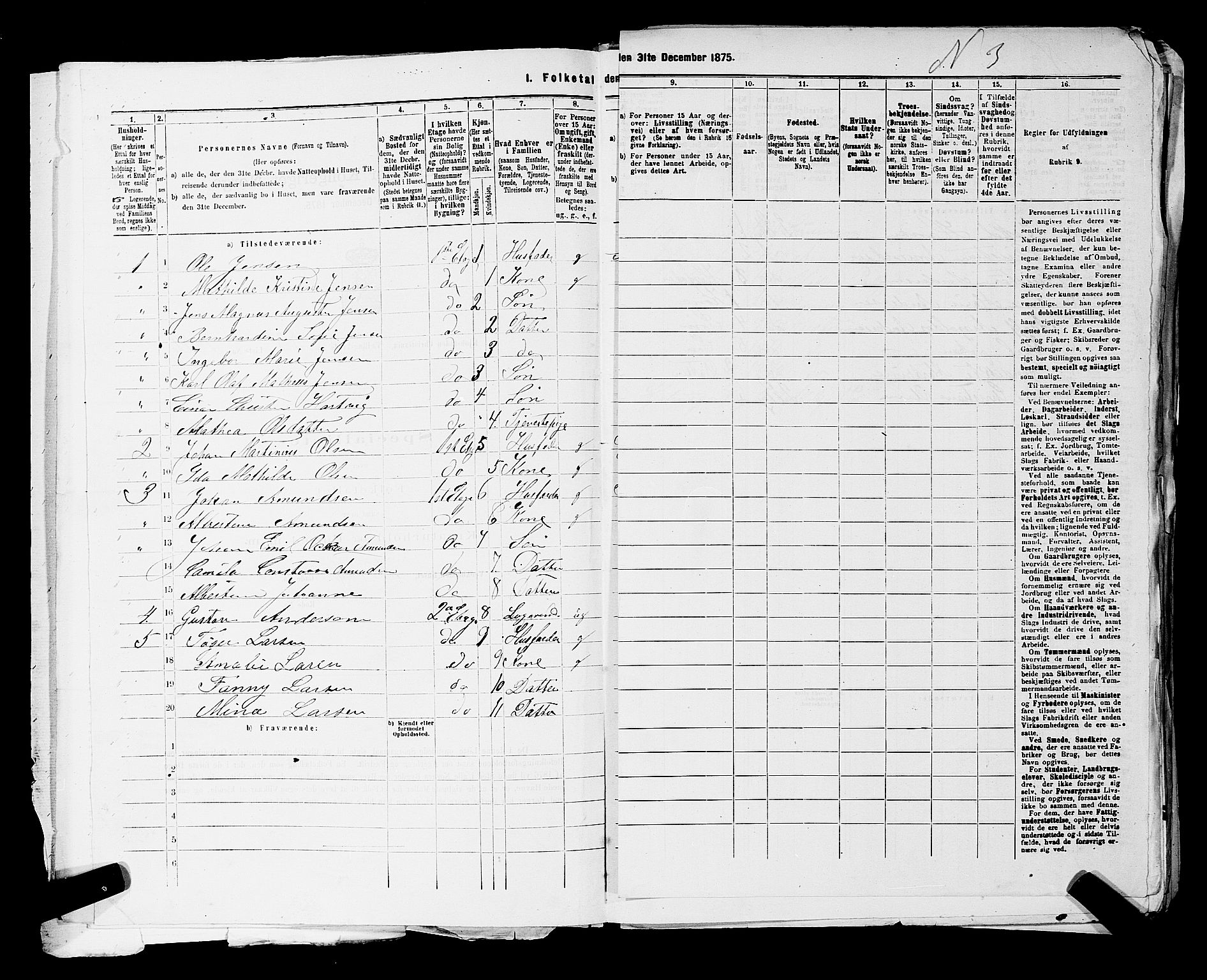 RA, 1875 census for 0301 Kristiania, 1875, p. 7960