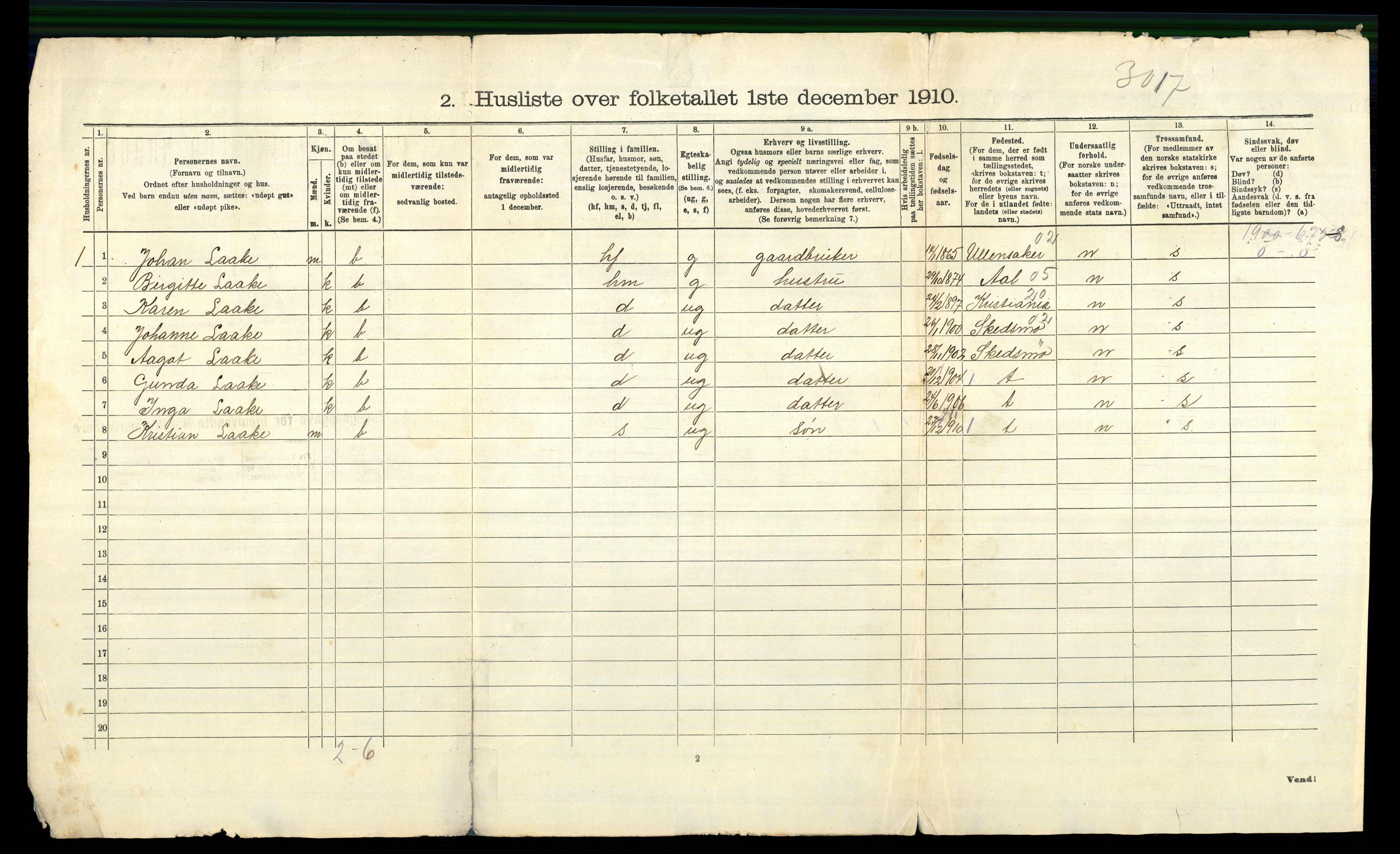 RA, 1910 census for Sørum, 1910, p. 34