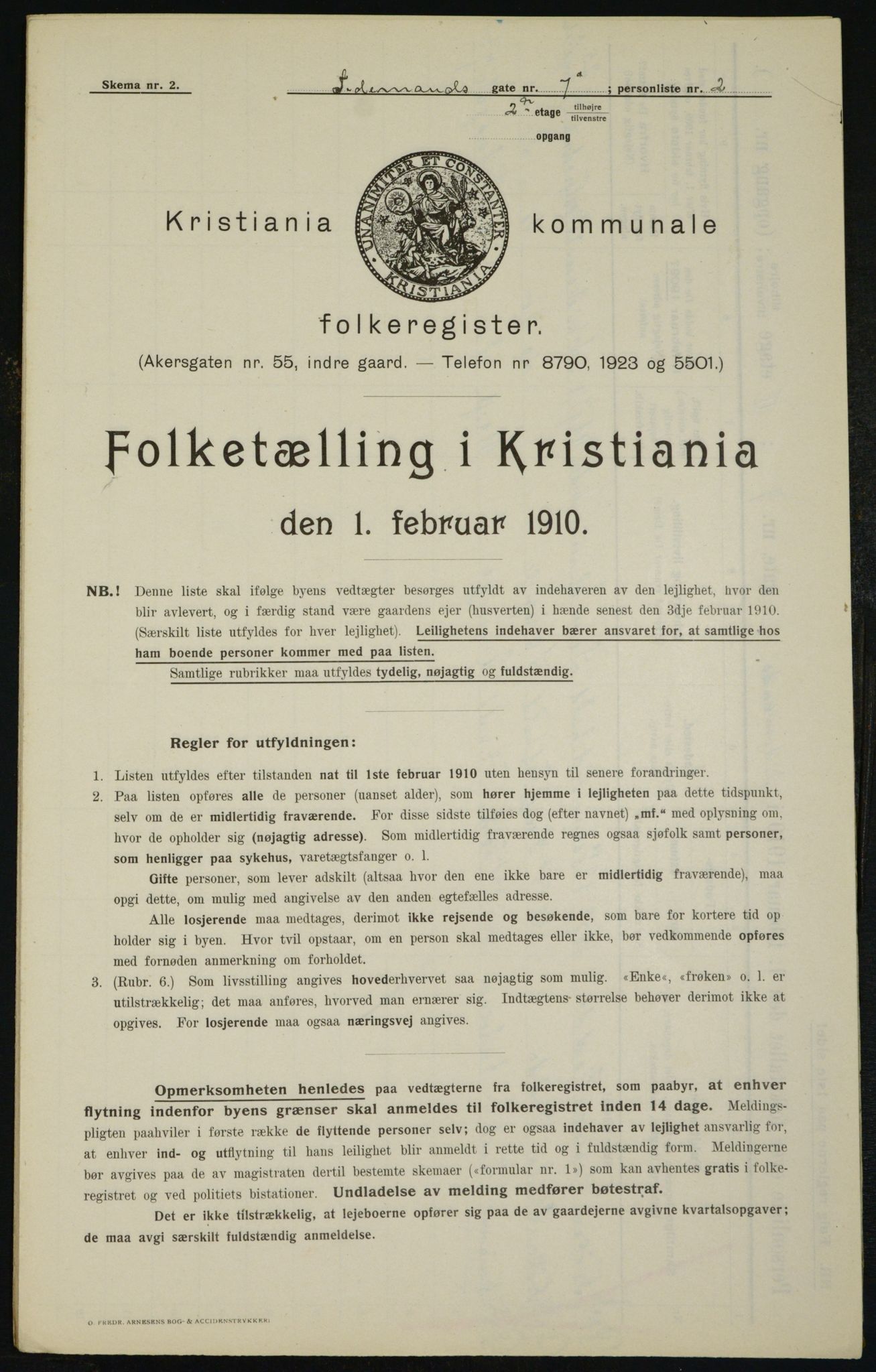 OBA, Municipal Census 1910 for Kristiania, 1910, p. 105718