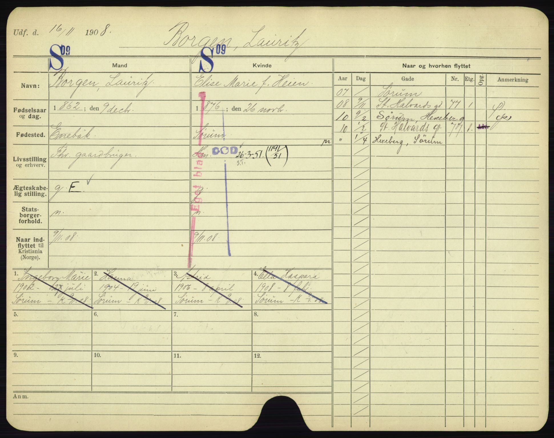 Oslo folkeregister, Registerkort, SAO/A-11715/F/Fa/Fac/L0002: Menn, 1906-1914, p. 127a