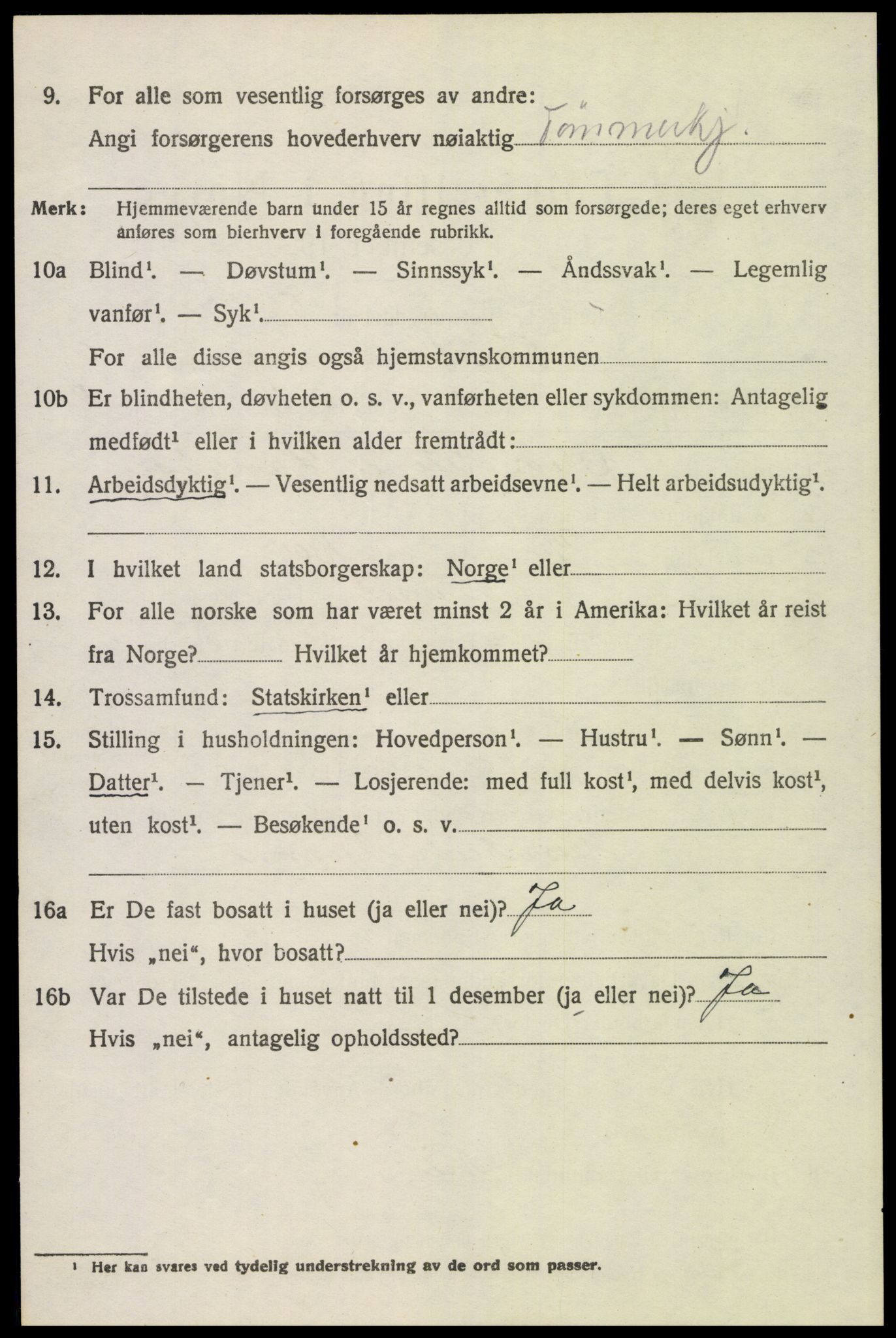 SAH, 1920 census for Trysil, 1920, p. 6652