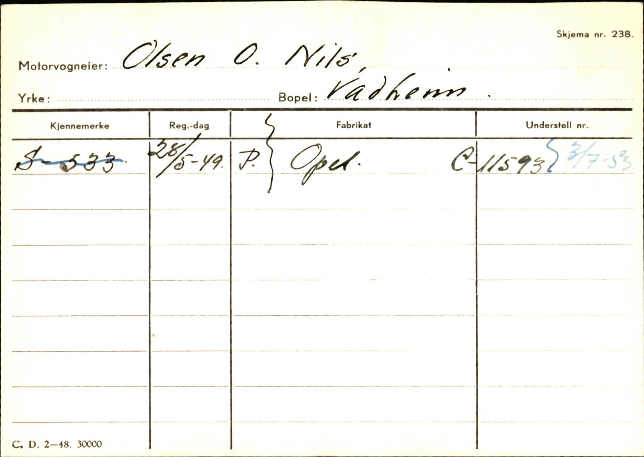 Statens vegvesen, Sogn og Fjordane vegkontor, AV/SAB-A-5301/4/F/L0130: Eigarregister Eid T-Å. Høyanger A-O, 1945-1975, p. 2453