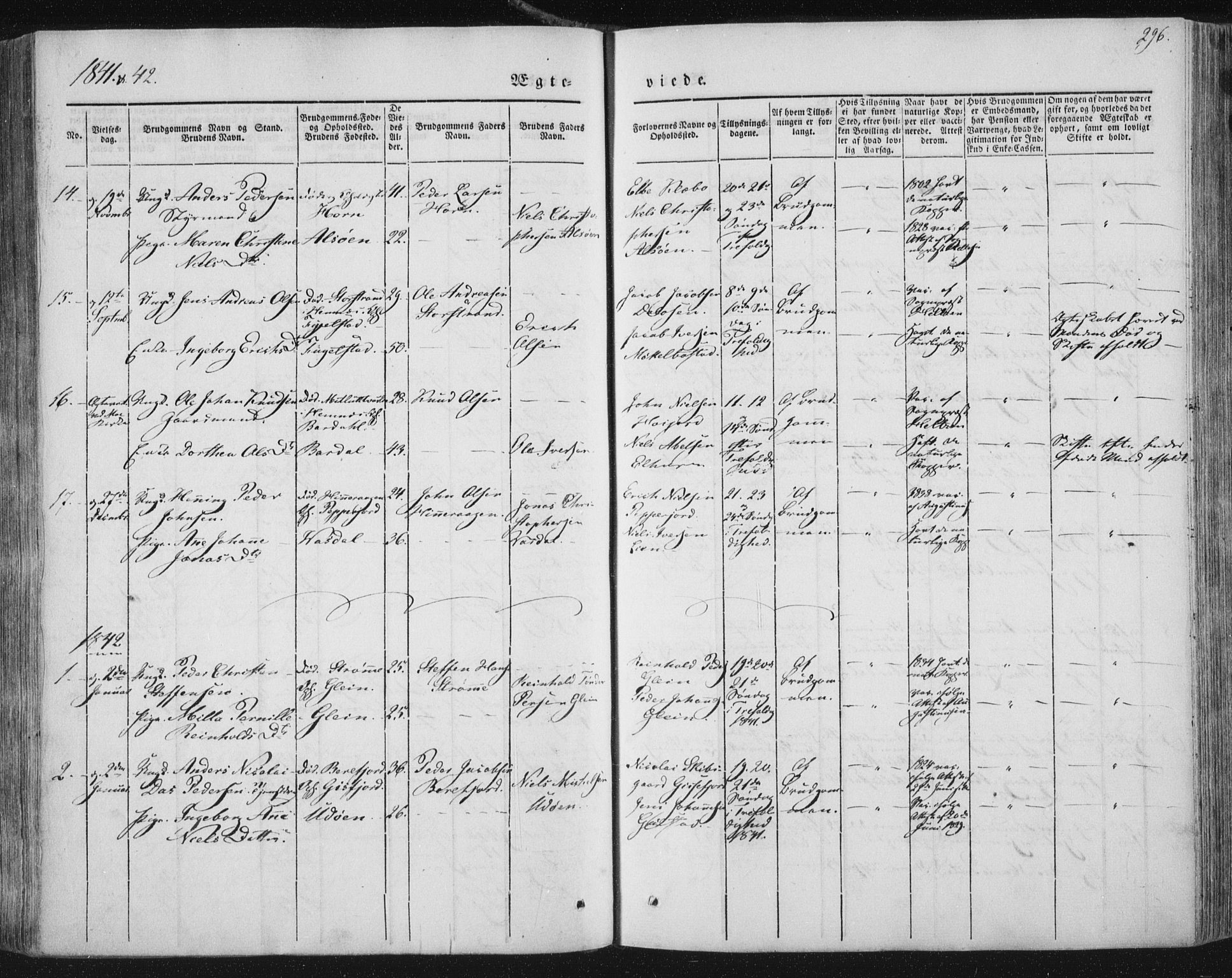 Ministerialprotokoller, klokkerbøker og fødselsregistre - Nordland, AV/SAT-A-1459/838/L0549: Parish register (official) no. 838A07, 1840-1854, p. 296