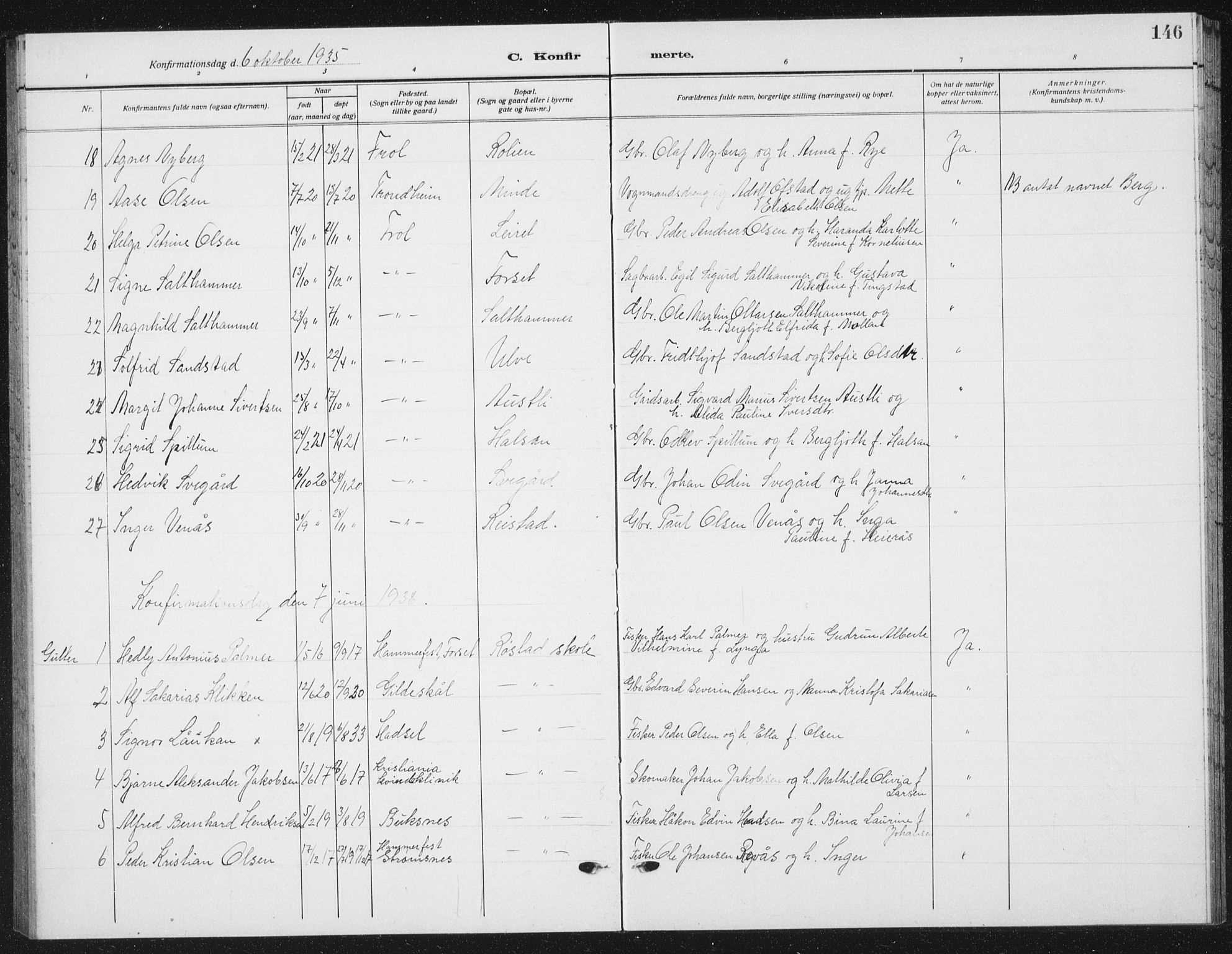 Ministerialprotokoller, klokkerbøker og fødselsregistre - Nord-Trøndelag, SAT/A-1458/721/L0209: Parish register (copy) no. 721C02, 1918-1940, p. 146
