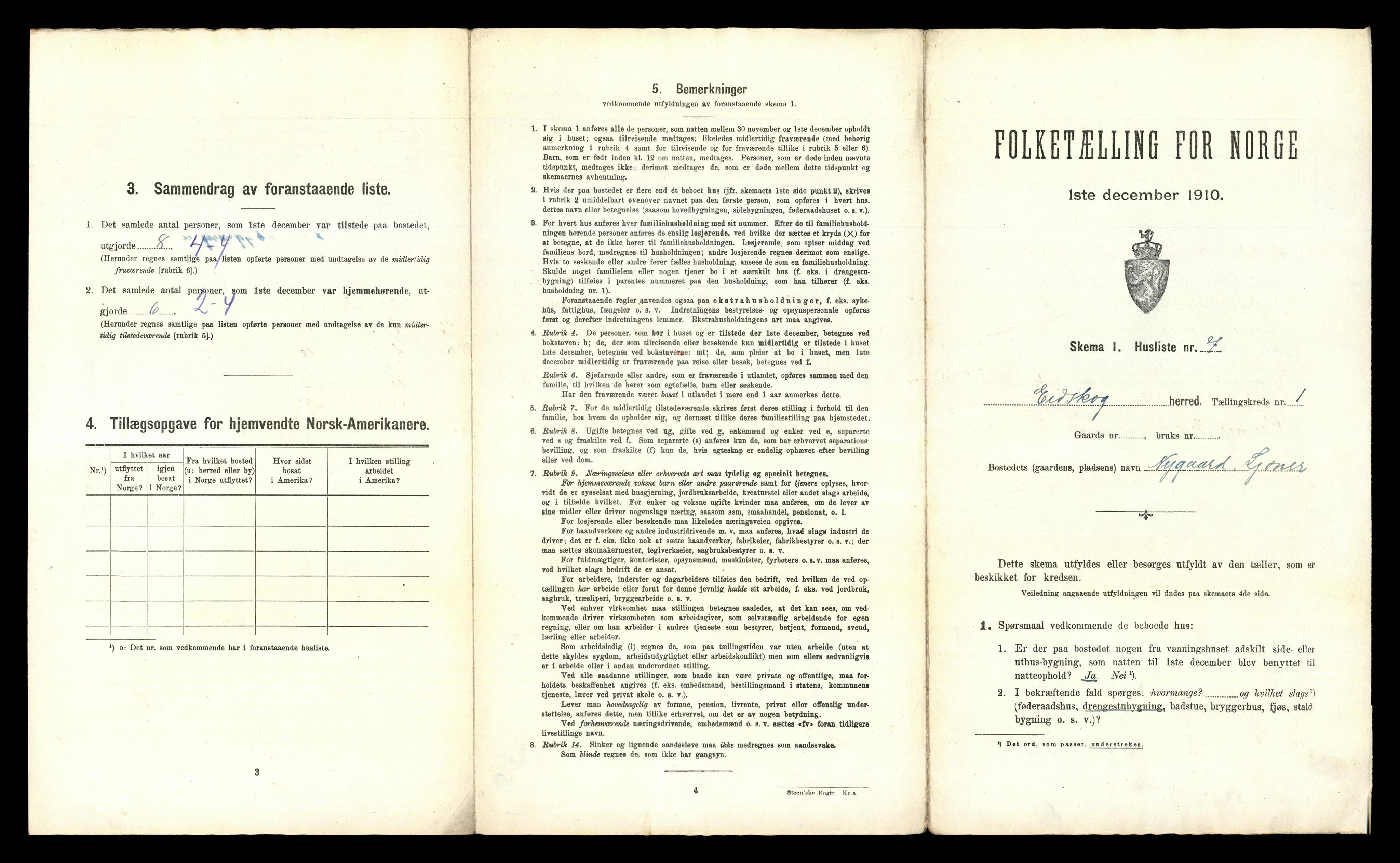 RA, 1910 census for Eidskog, 1910, p. 68