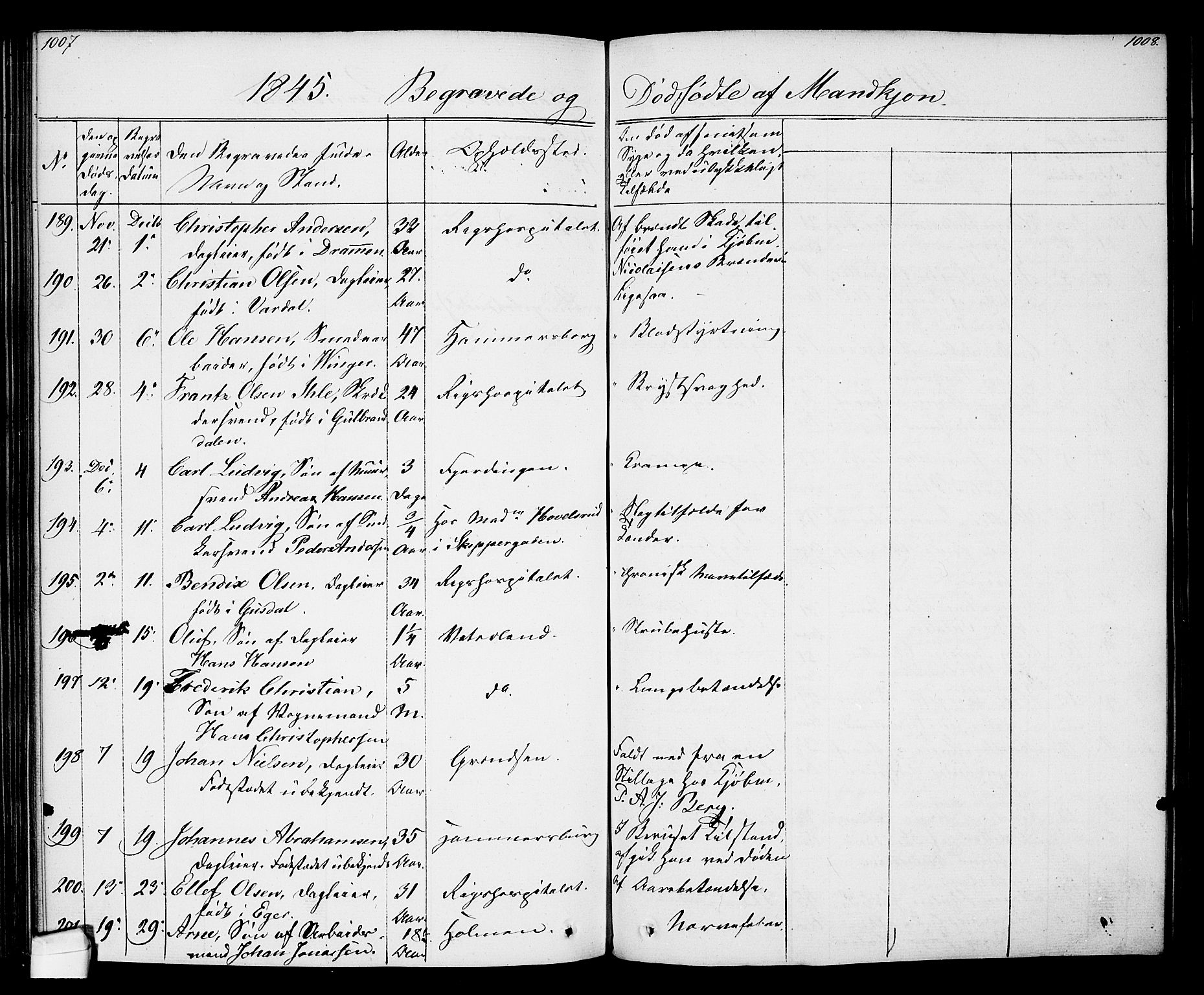 Oslo domkirke Kirkebøker, AV/SAO-A-10752/F/Fa/L0024: Parish register (official) no. 24, 1833-1846, p. 1007-1008