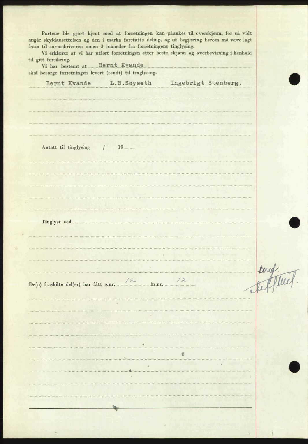 Nordmøre sorenskriveri, AV/SAT-A-4132/1/2/2Ca: Mortgage book no. A109, 1948-1948, Diary no: : 2529/1948