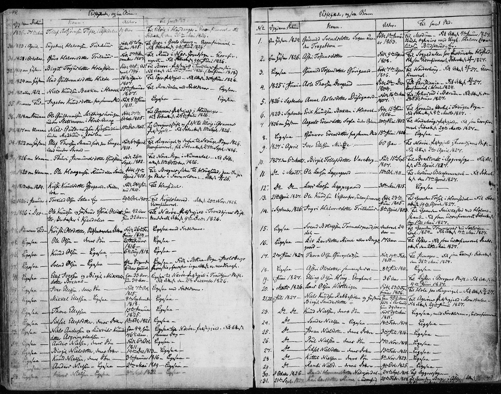 Ål kirkebøker, SAKO/A-249/F/Fa/L0005: Parish register (official) no. I 5, 1825-1848, p. 349