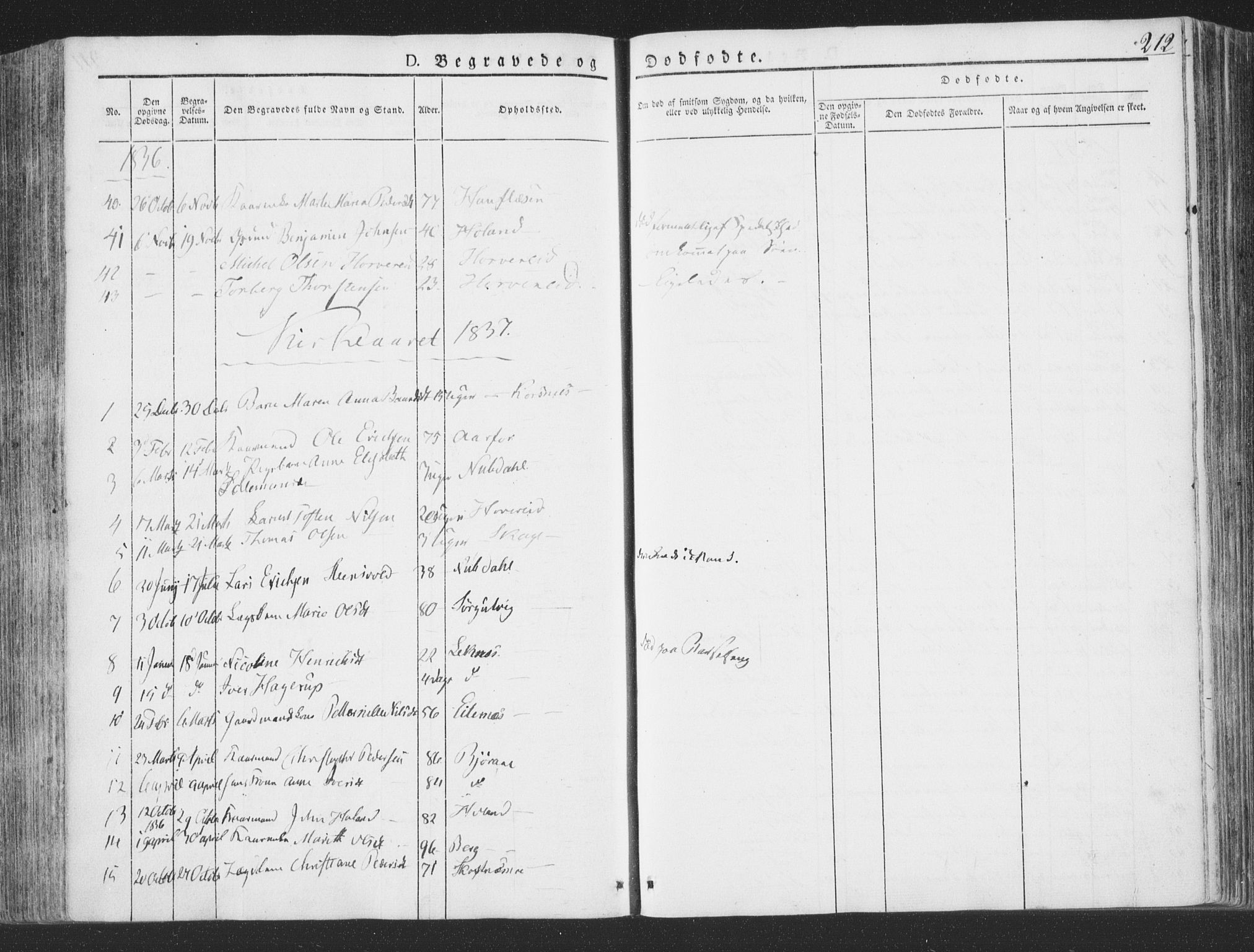 Ministerialprotokoller, klokkerbøker og fødselsregistre - Nord-Trøndelag, SAT/A-1458/780/L0639: Parish register (official) no. 780A04, 1830-1844, p. 212