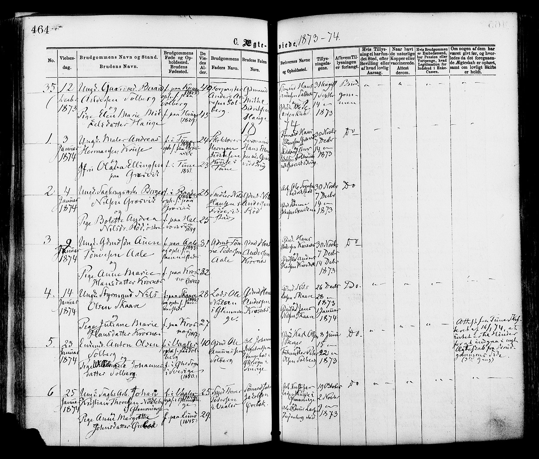 Onsøy prestekontor Kirkebøker, SAO/A-10914/F/Fa/L0004: Parish register (official) no. I 4, 1861-1877, p. 464