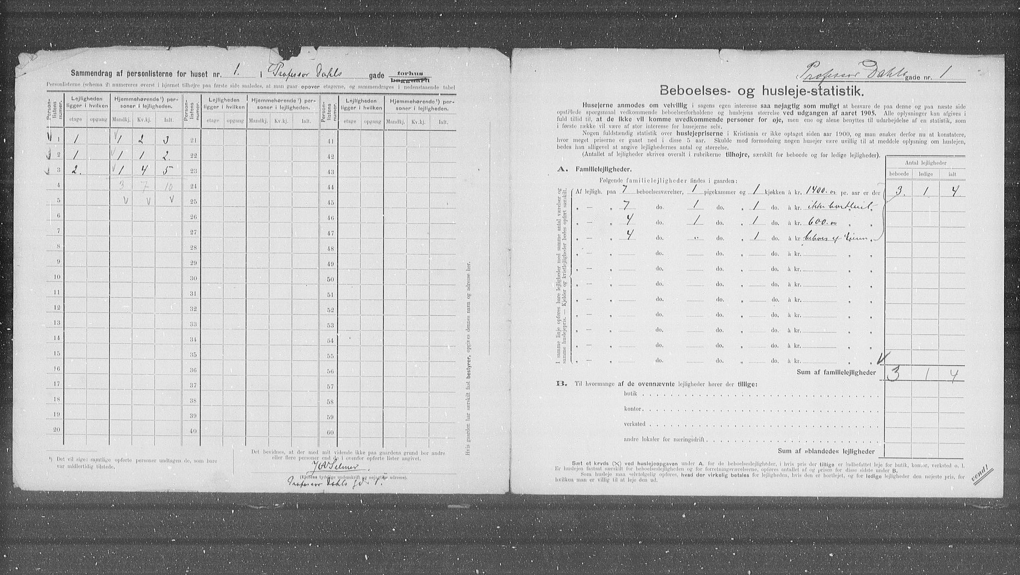 OBA, Municipal Census 1905 for Kristiania, 1905, p. 42713