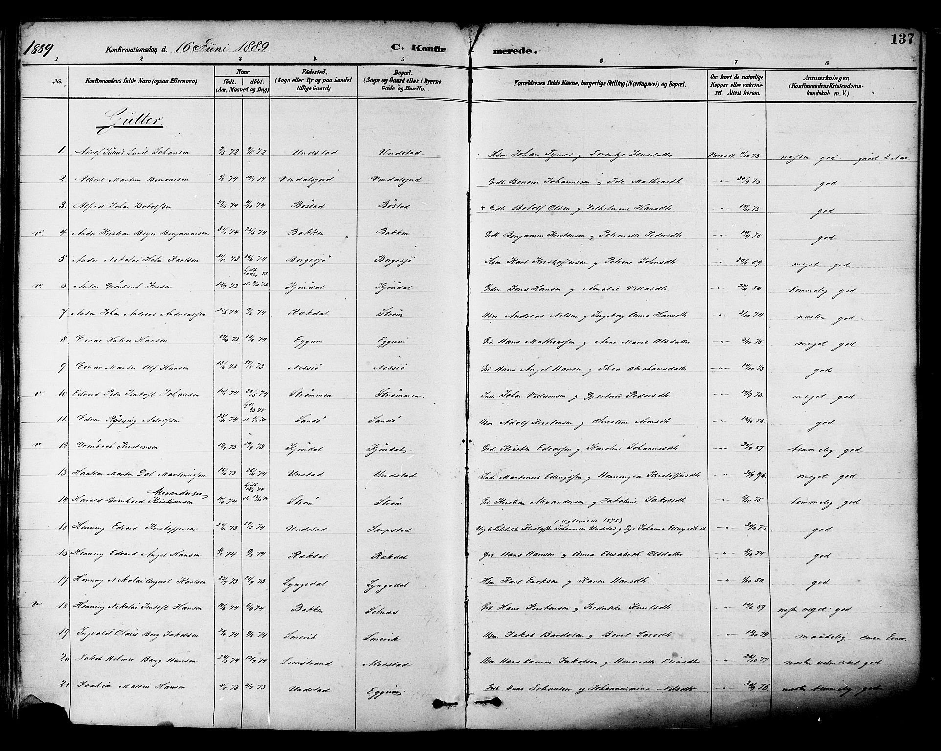 Ministerialprotokoller, klokkerbøker og fødselsregistre - Nordland, SAT/A-1459/880/L1133: Parish register (official) no. 880A07, 1888-1898, p. 137