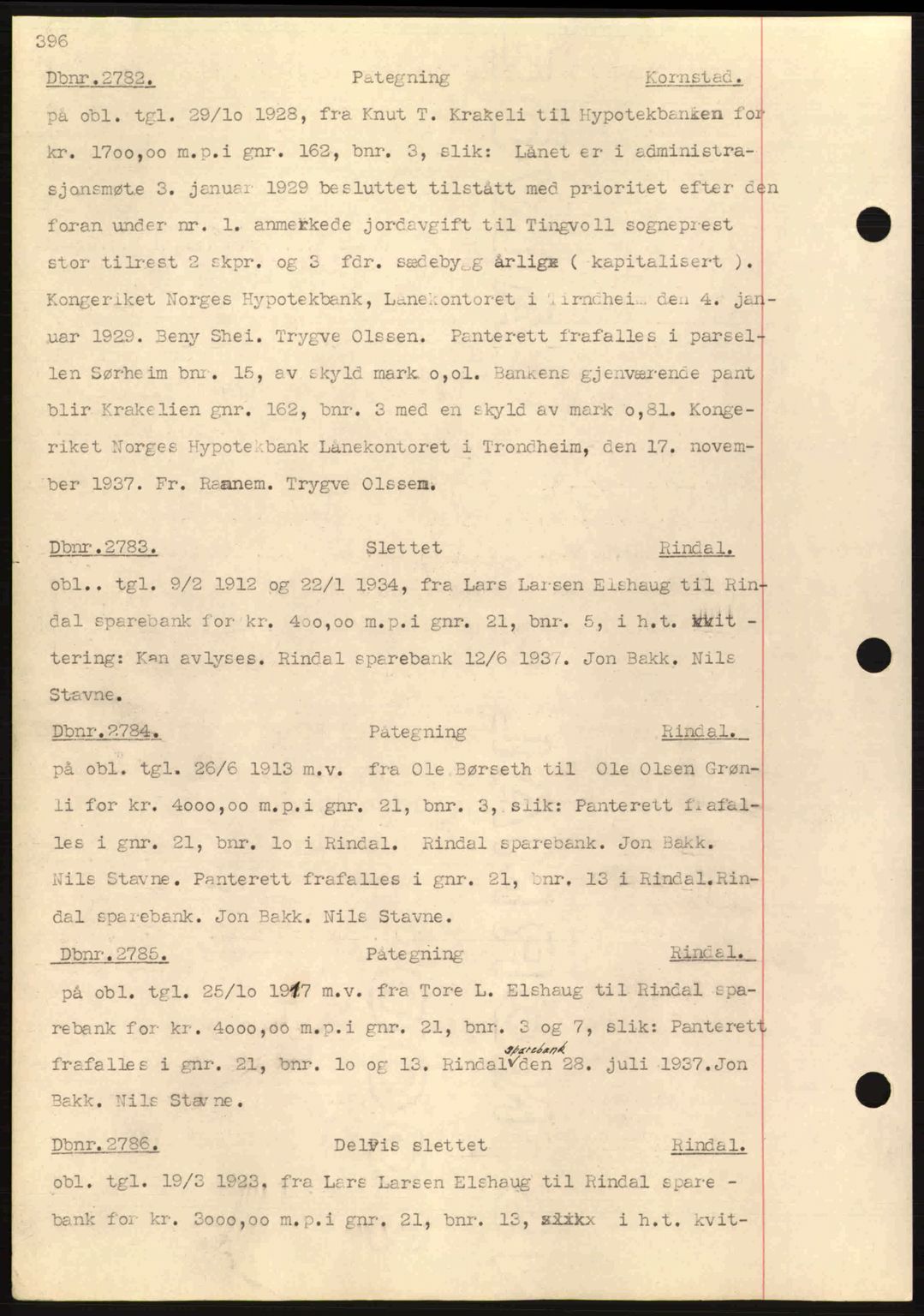 Nordmøre sorenskriveri, AV/SAT-A-4132/1/2/2Ca: Mortgage book no. C80, 1936-1939, Diary no: : 2782/1937