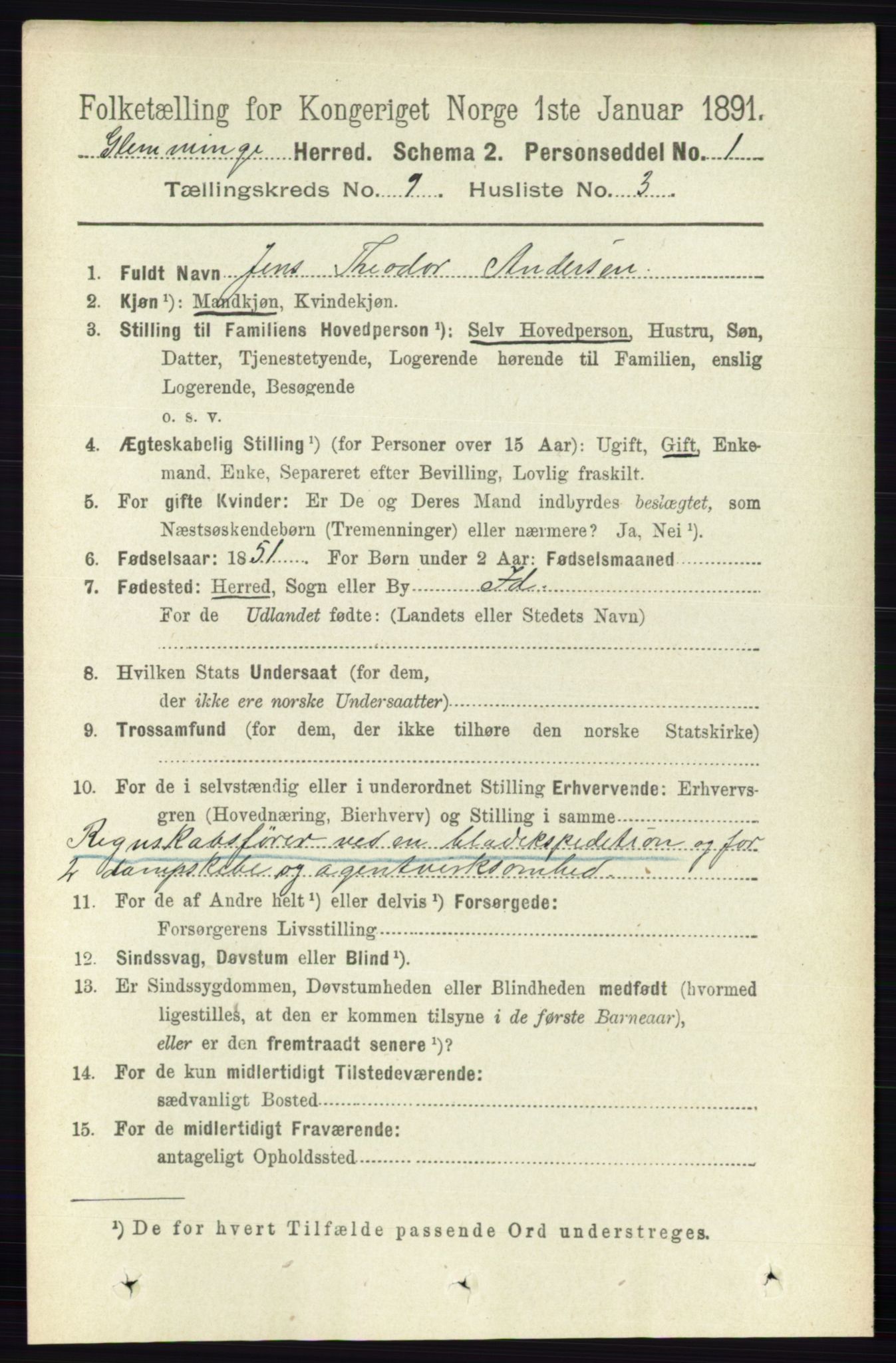 RA, 1891 census for 0132 Glemmen, 1891, p. 9597