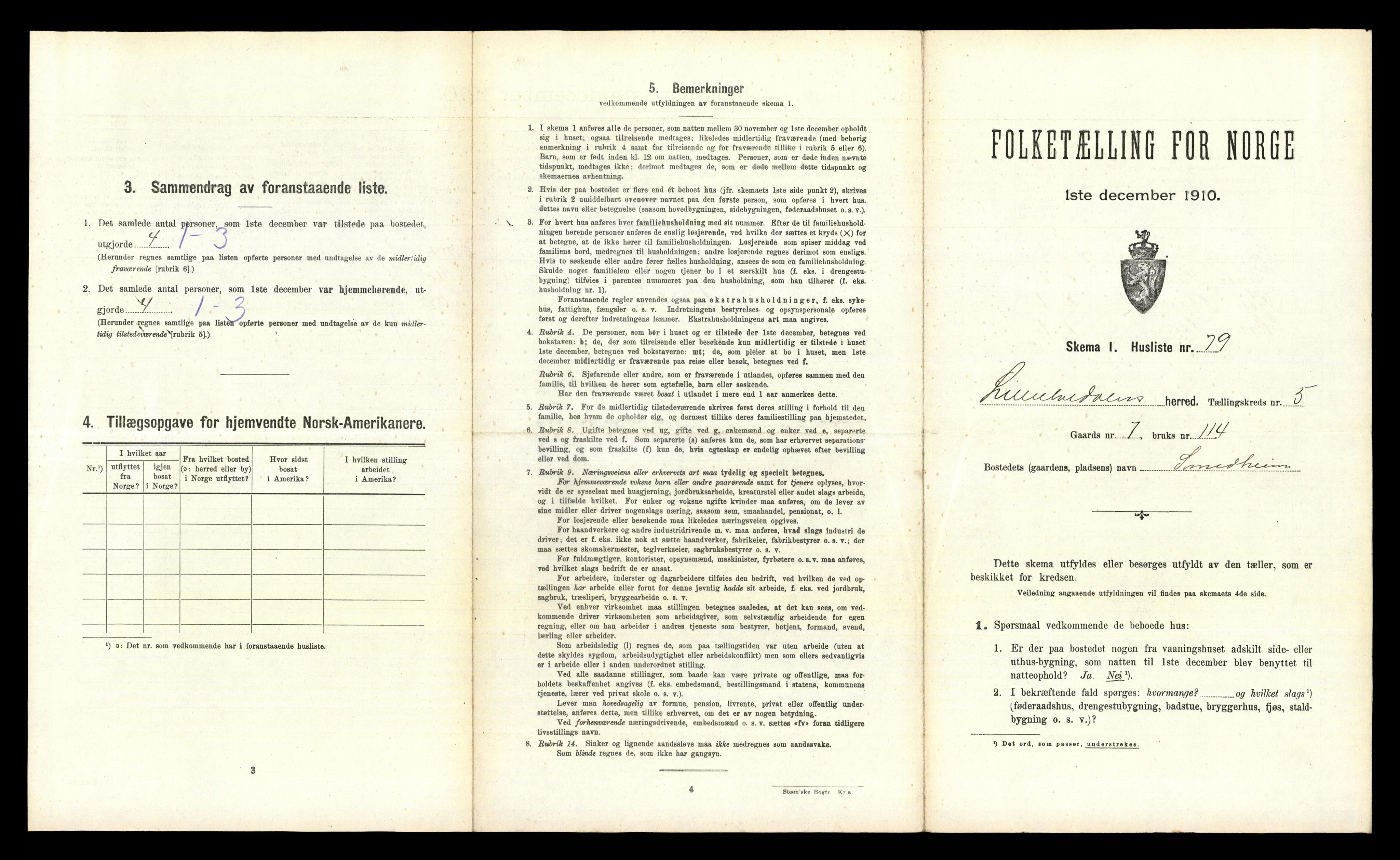 RA, 1910 census for Lille Elvedalen, 1910, p. 435