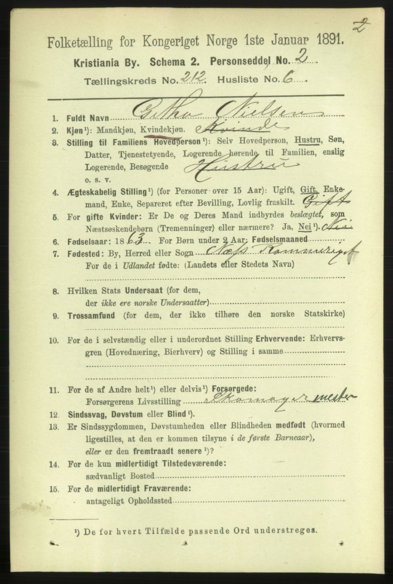 RA, 1891 census for 0301 Kristiania, 1891, p. 126580