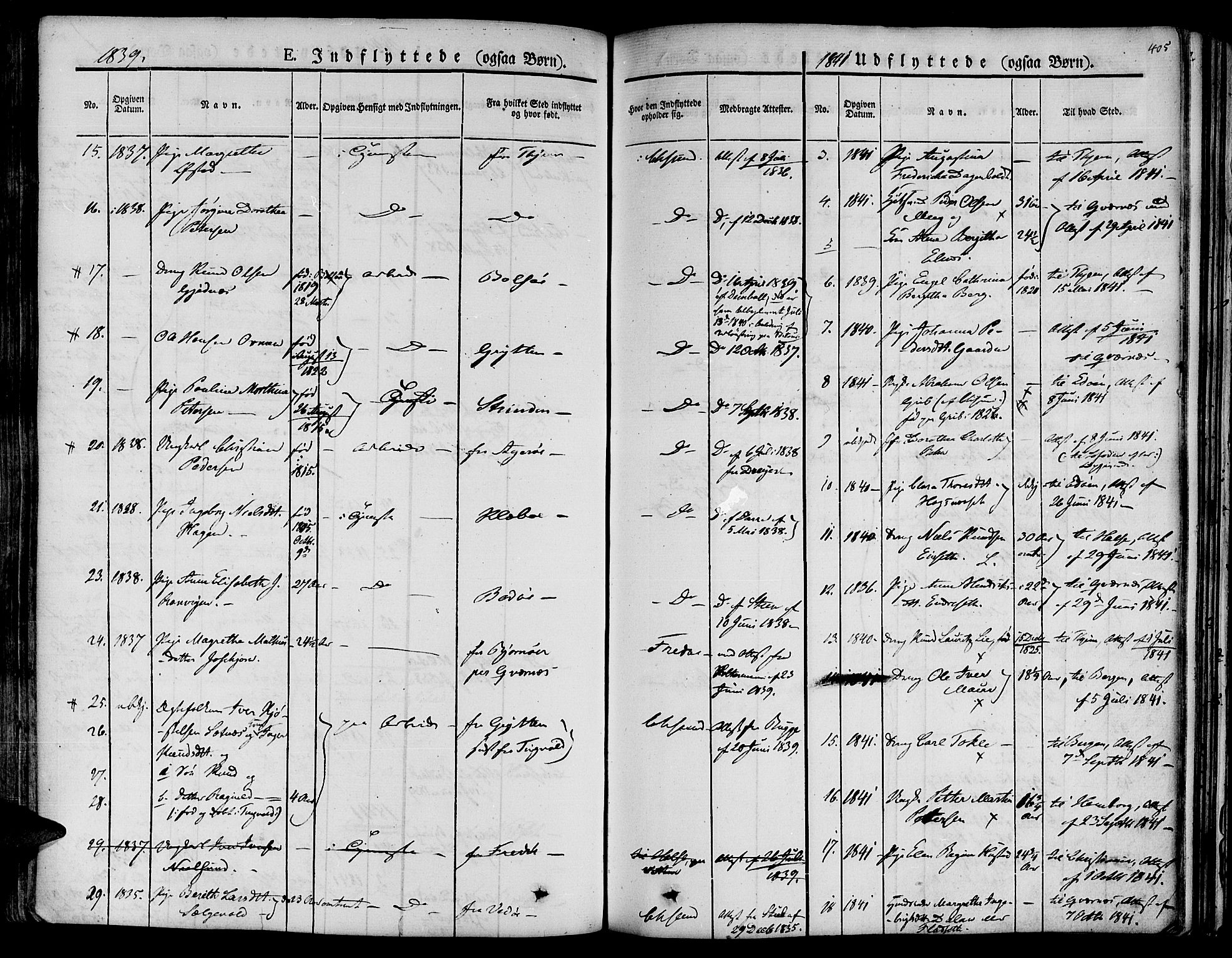 Ministerialprotokoller, klokkerbøker og fødselsregistre - Møre og Romsdal, SAT/A-1454/572/L0843: Parish register (official) no. 572A06, 1832-1842, p. 405