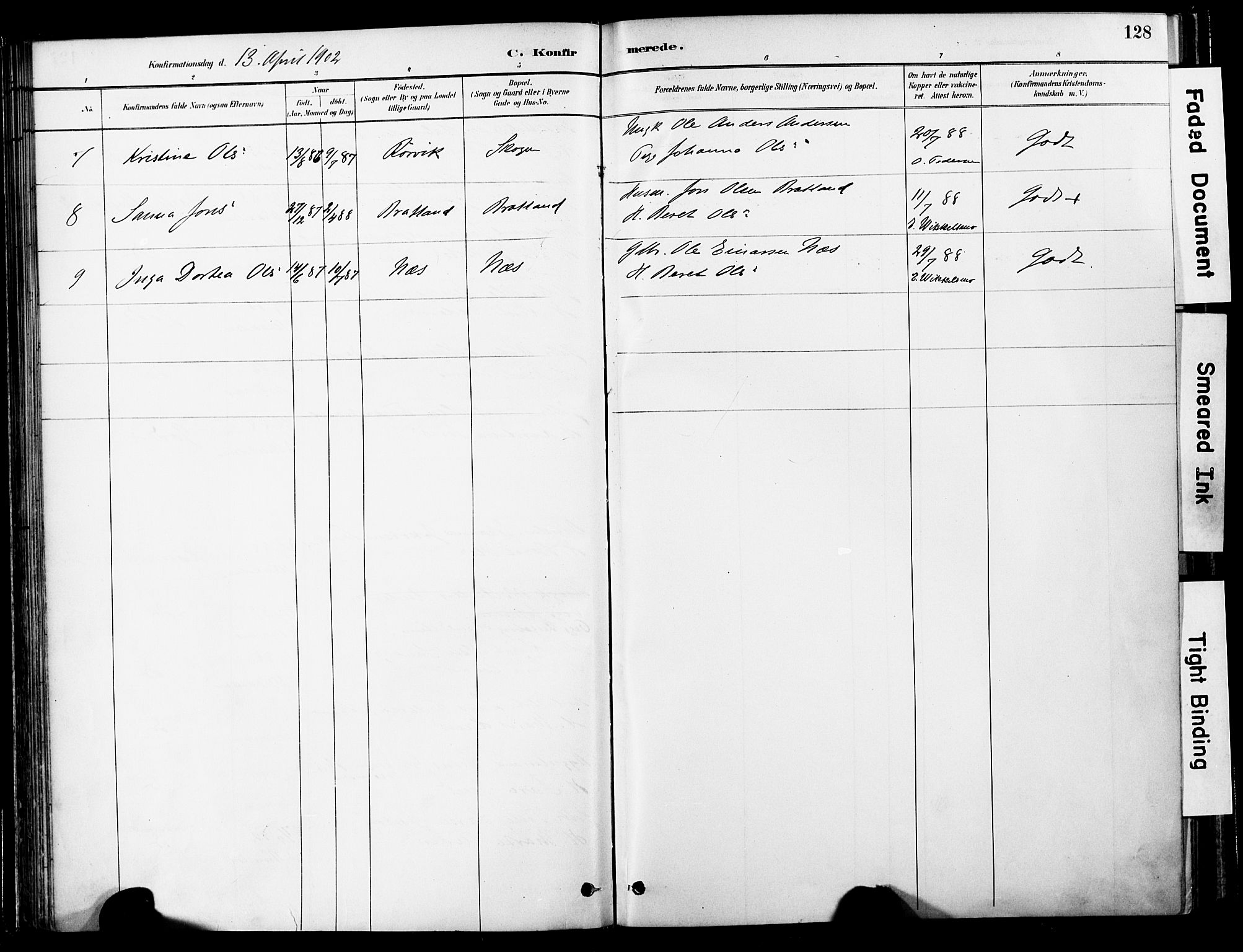 Ministerialprotokoller, klokkerbøker og fødselsregistre - Nord-Trøndelag, SAT/A-1458/755/L0494: Parish register (official) no. 755A03, 1882-1902, p. 128
