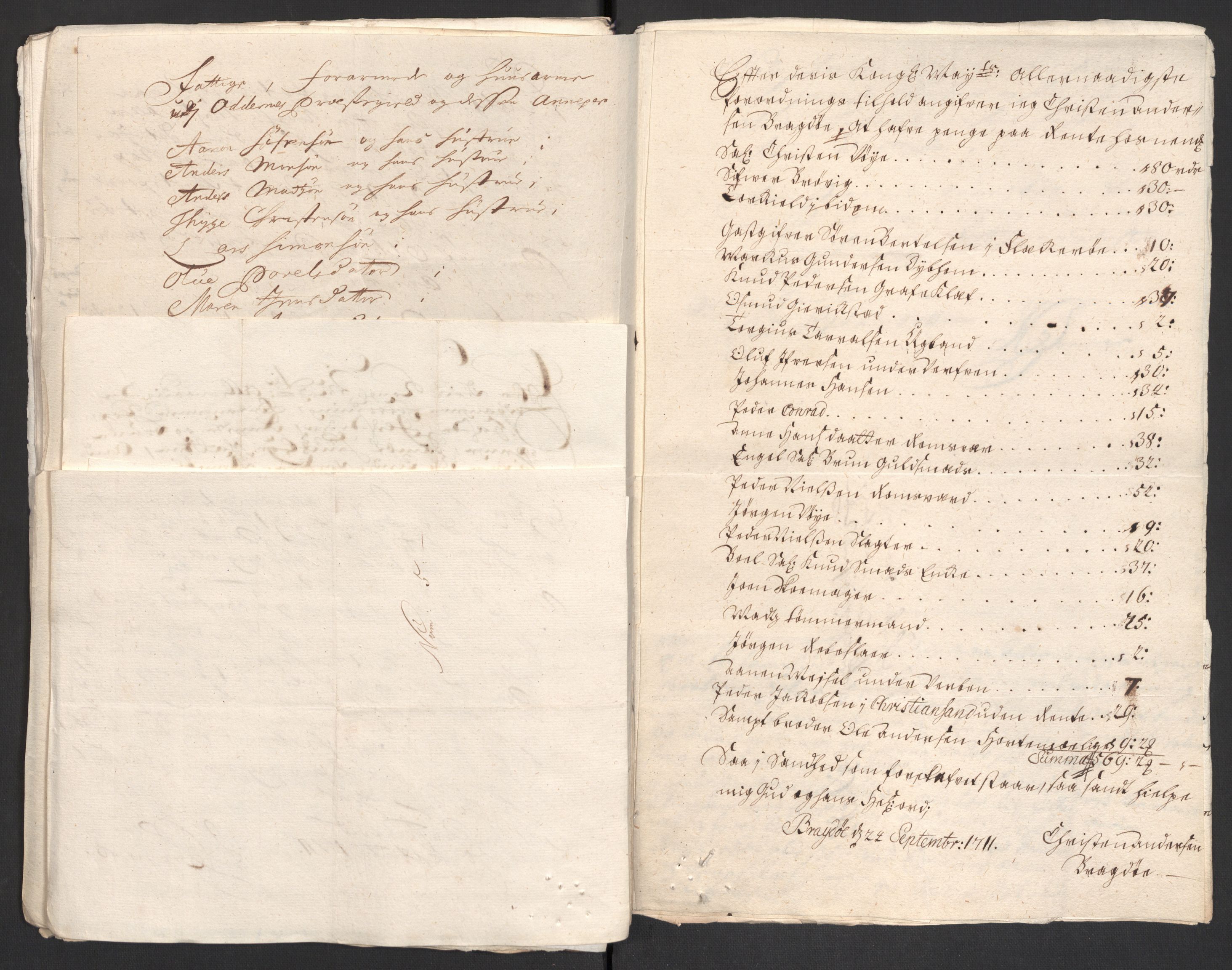 Rentekammeret inntil 1814, Reviderte regnskaper, Fogderegnskap, AV/RA-EA-4092/R43/L2554: Fogderegnskap Lista og Mandal, 1711, p. 144