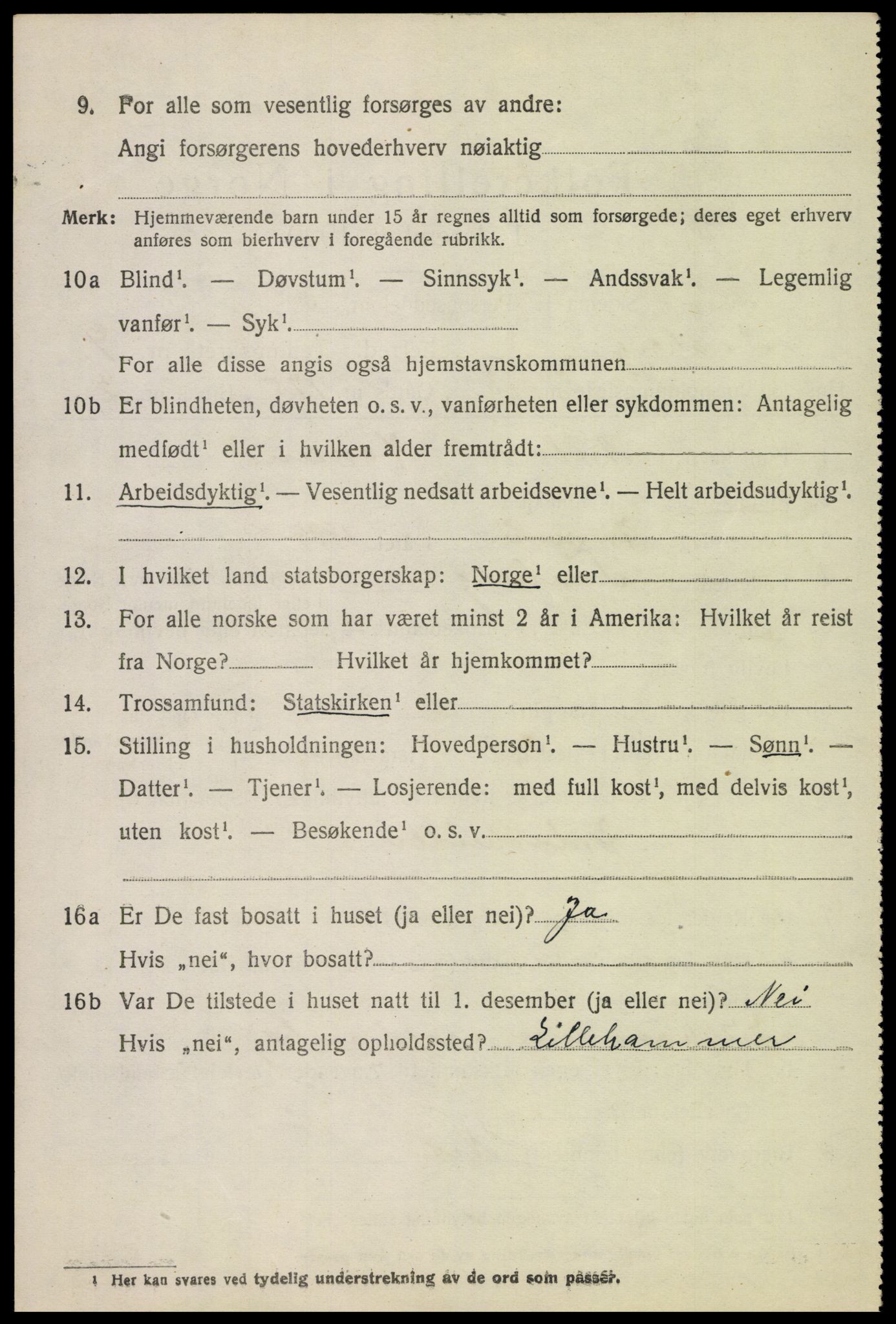 SAH, 1920 census for Fåberg, 1920, p. 10065