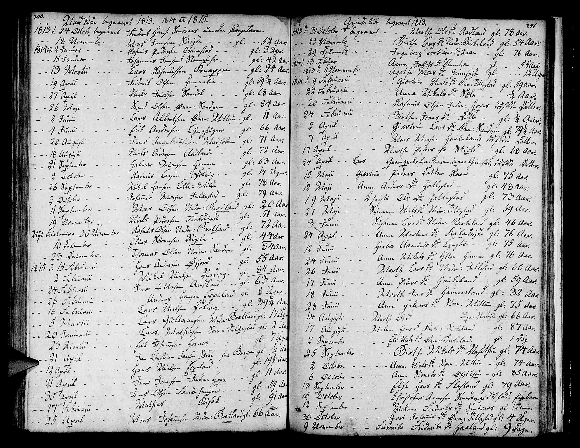 Fana Sokneprestembete, SAB/A-75101/H/Haa/Haaa/L0006: Parish register (official) no. A 6, 1800-1815, p. 240-241