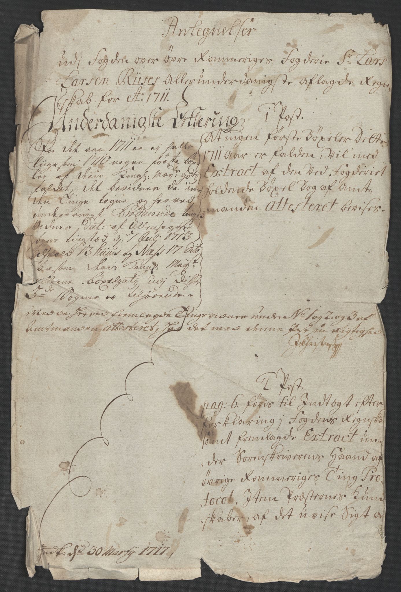 Rentekammeret inntil 1814, Reviderte regnskaper, Fogderegnskap, AV/RA-EA-4092/R12/L0720: Fogderegnskap Øvre Romerike, 1710-1711, p. 485