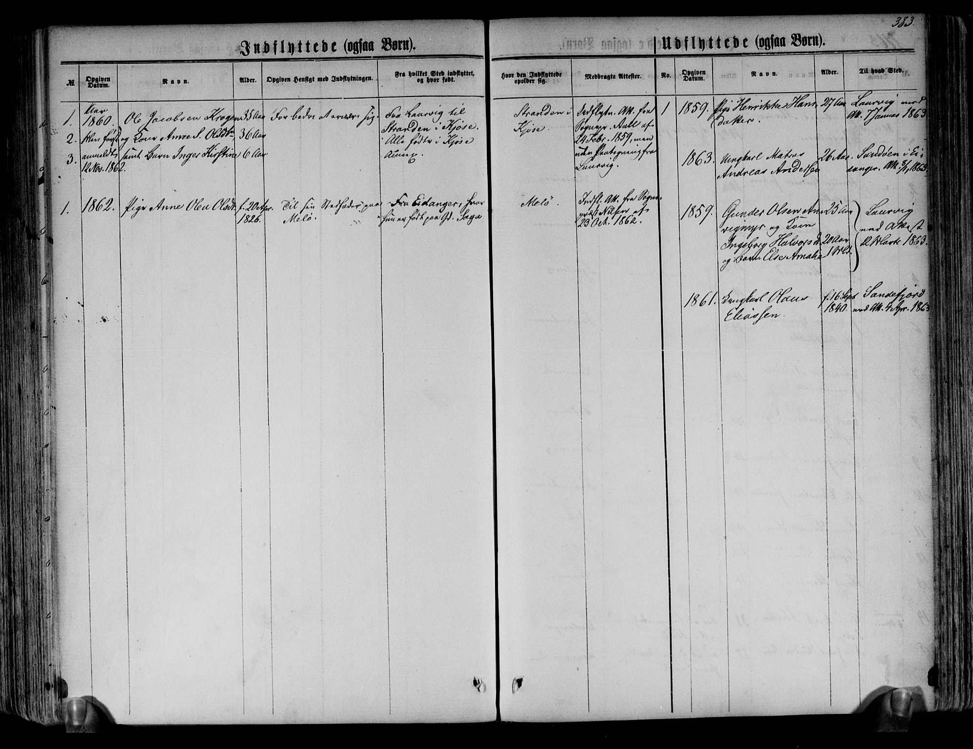 Brunlanes kirkebøker, SAKO/A-342/F/Fa/L0005: Parish register (official) no. I 5, 1862-1877, p. 383