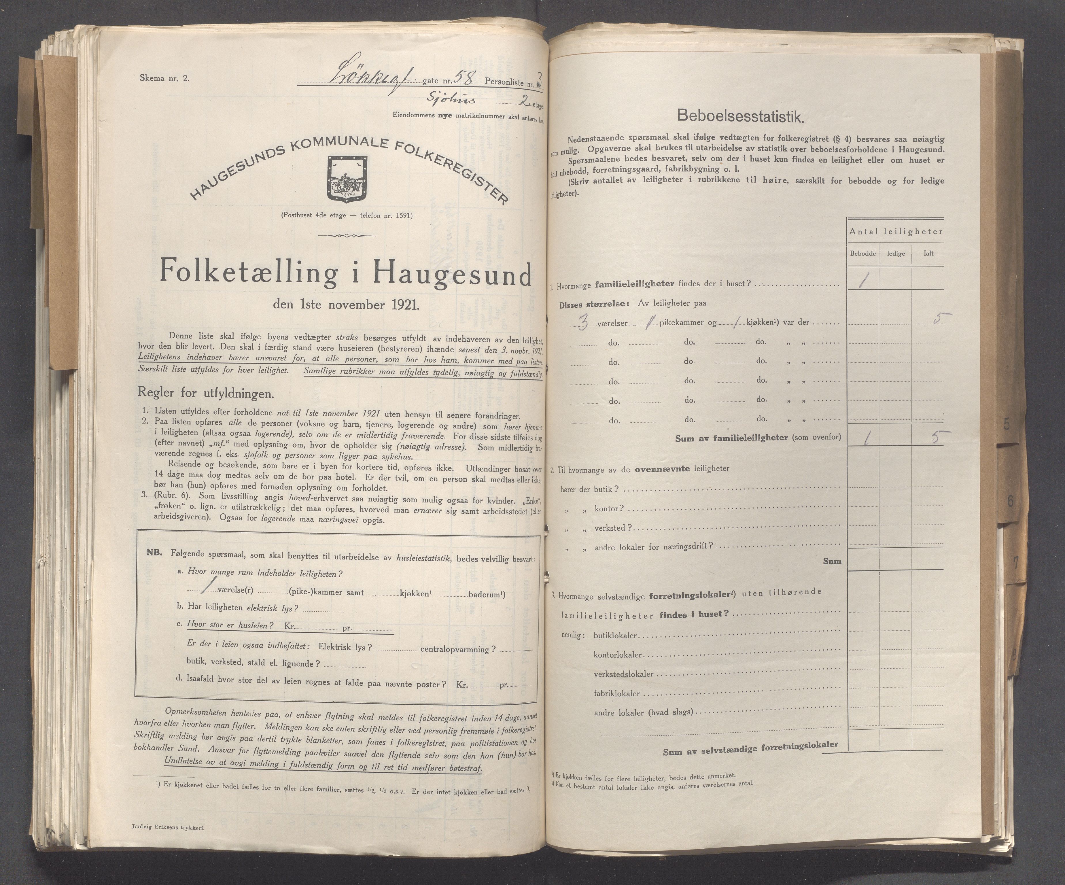 IKAR, Local census 1.11.1921 for Haugesund, 1921, p. 6539