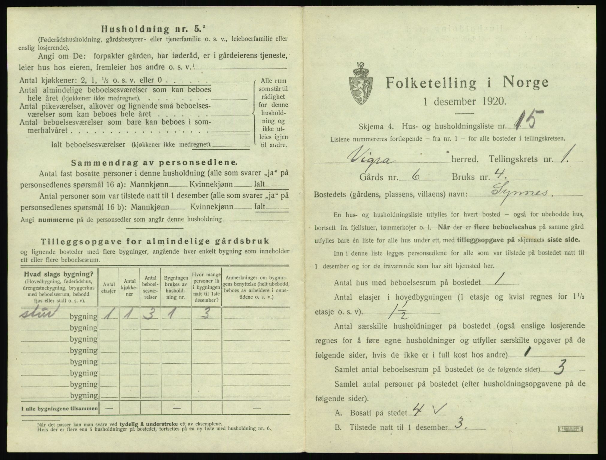 SAT, 1920 census for Vigra, 1920, p. 50