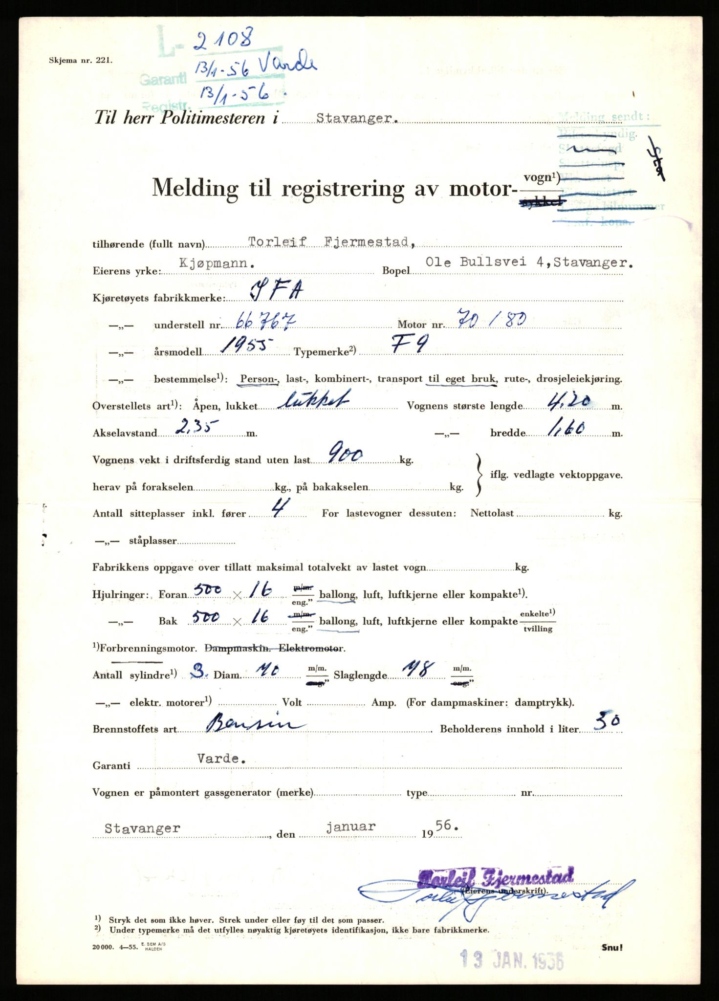 Stavanger trafikkstasjon, AV/SAST-A-101942/0/F/L0006: L-1700 - L-2149, 1930-1971, p. 1855