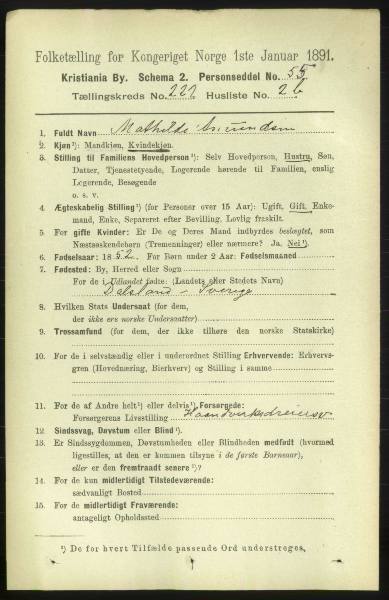 RA, 1891 census for 0301 Kristiania, 1891, p. 133116