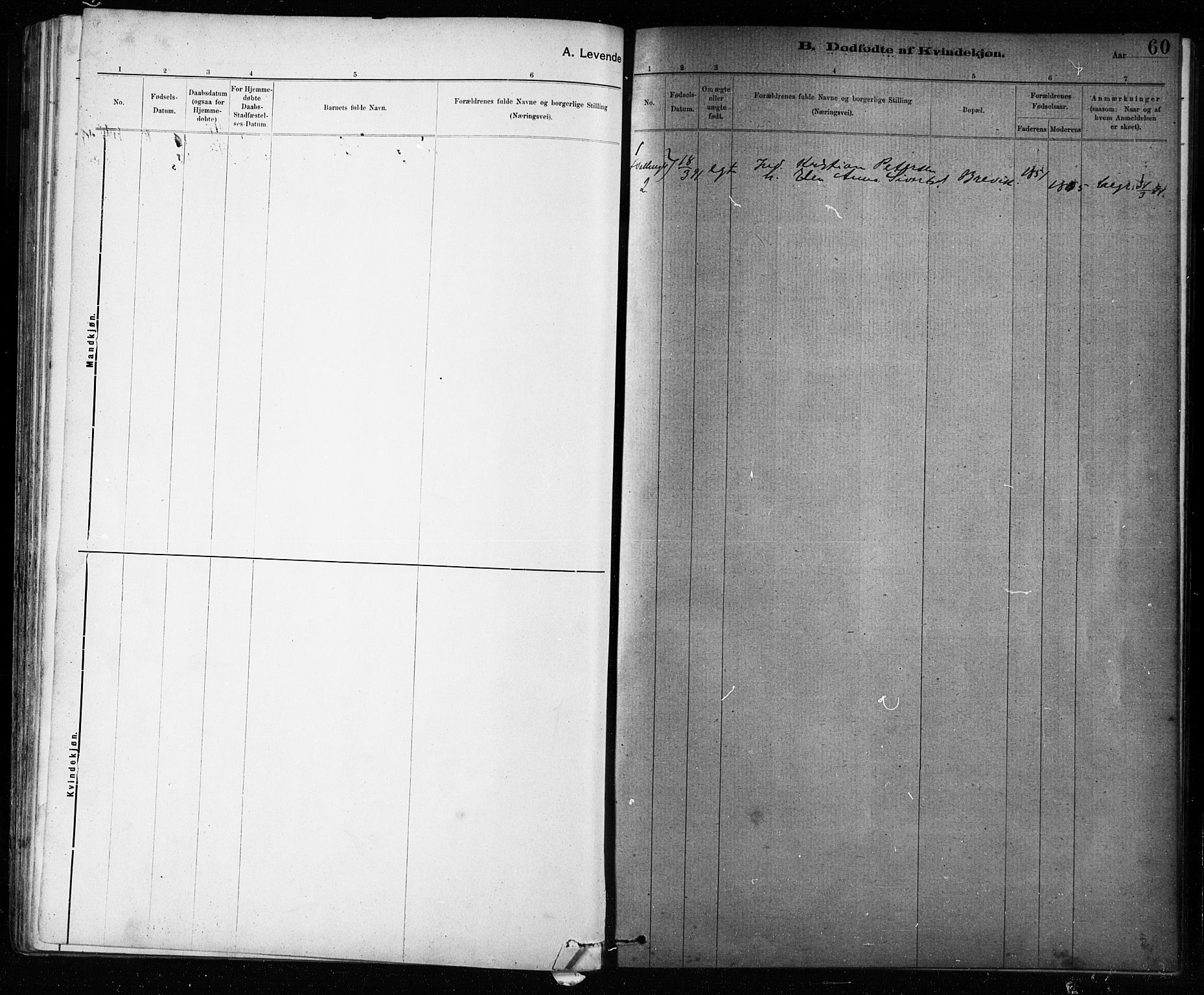 Ministerialprotokoller, klokkerbøker og fødselsregistre - Sør-Trøndelag, SAT/A-1456/639/L0573: Parish register (copy) no. 639C01, 1890-1905, p. 60