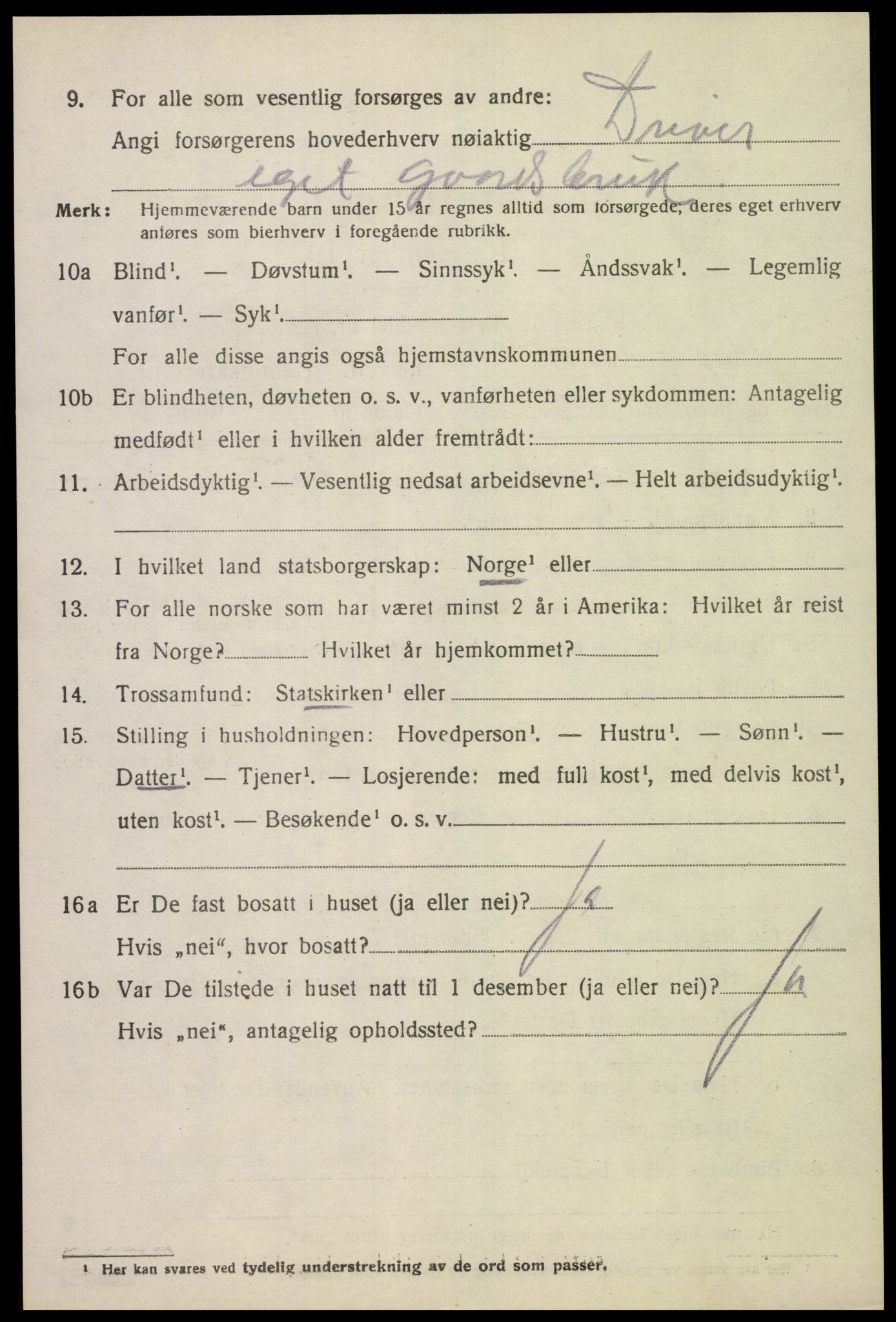 SAK, 1920 census for Åseral, 1920, p. 2011