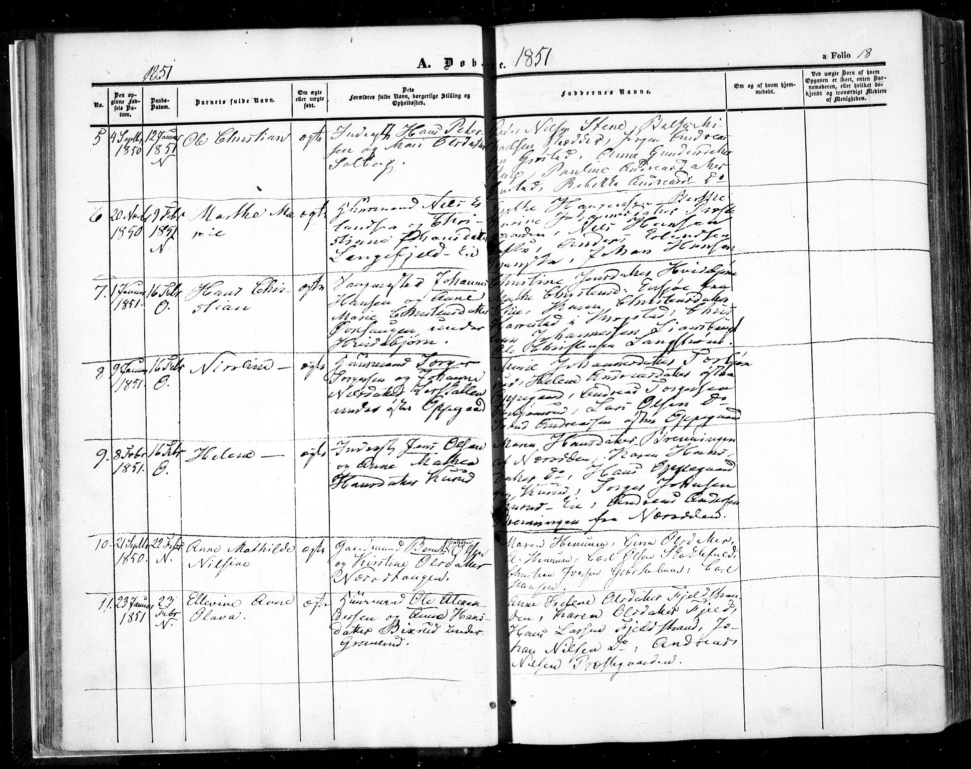 Nesodden prestekontor Kirkebøker, AV/SAO-A-10013/F/Fa/L0007: Parish register (official) no. I 7, 1848-1868, p. 18