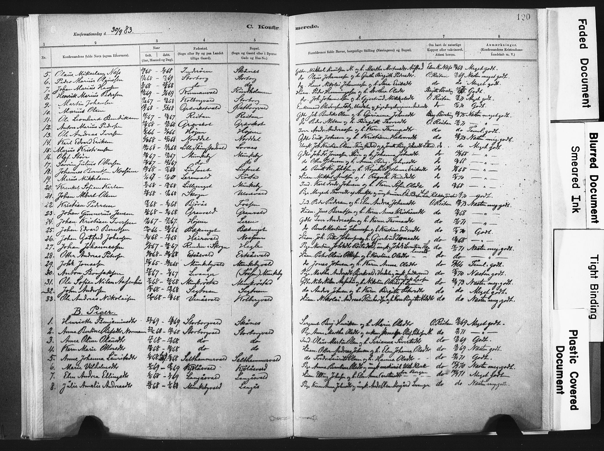 Ministerialprotokoller, klokkerbøker og fødselsregistre - Nord-Trøndelag, SAT/A-1458/721/L0207: Parish register (official) no. 721A02, 1880-1911, p. 120