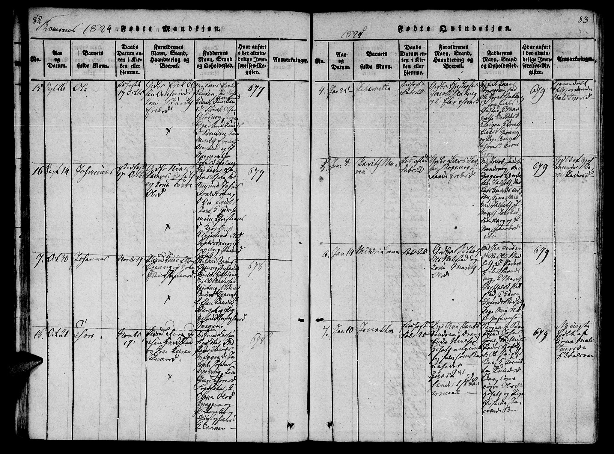 Ministerialprotokoller, klokkerbøker og fødselsregistre - Møre og Romsdal, AV/SAT-A-1454/568/L0800: Parish register (official) no. 568A09 /2, 1820-1830, p. 82-83