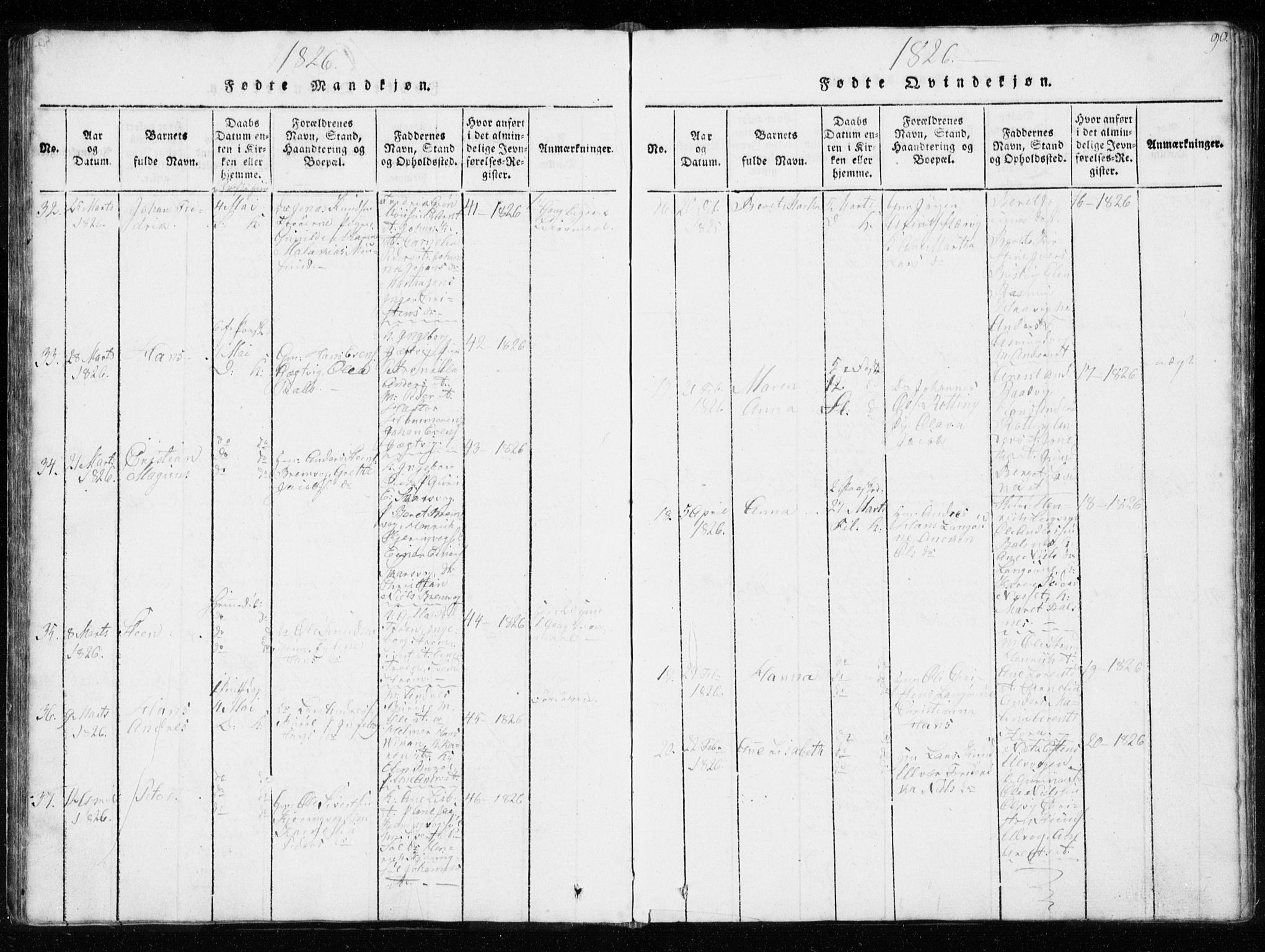 Ministerialprotokoller, klokkerbøker og fødselsregistre - Sør-Trøndelag, SAT/A-1456/634/L0527: Parish register (official) no. 634A03, 1818-1826, p. 90