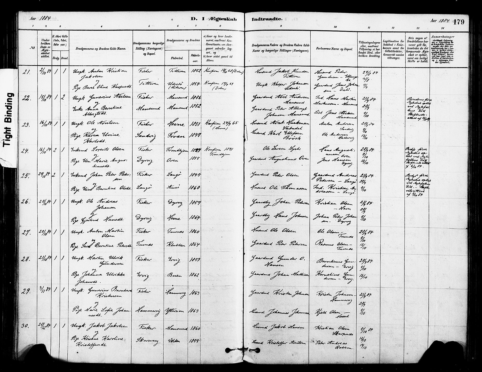 Ministerialprotokoller, klokkerbøker og fødselsregistre - Sør-Trøndelag, SAT/A-1456/640/L0578: Parish register (official) no. 640A03, 1879-1889, p. 179