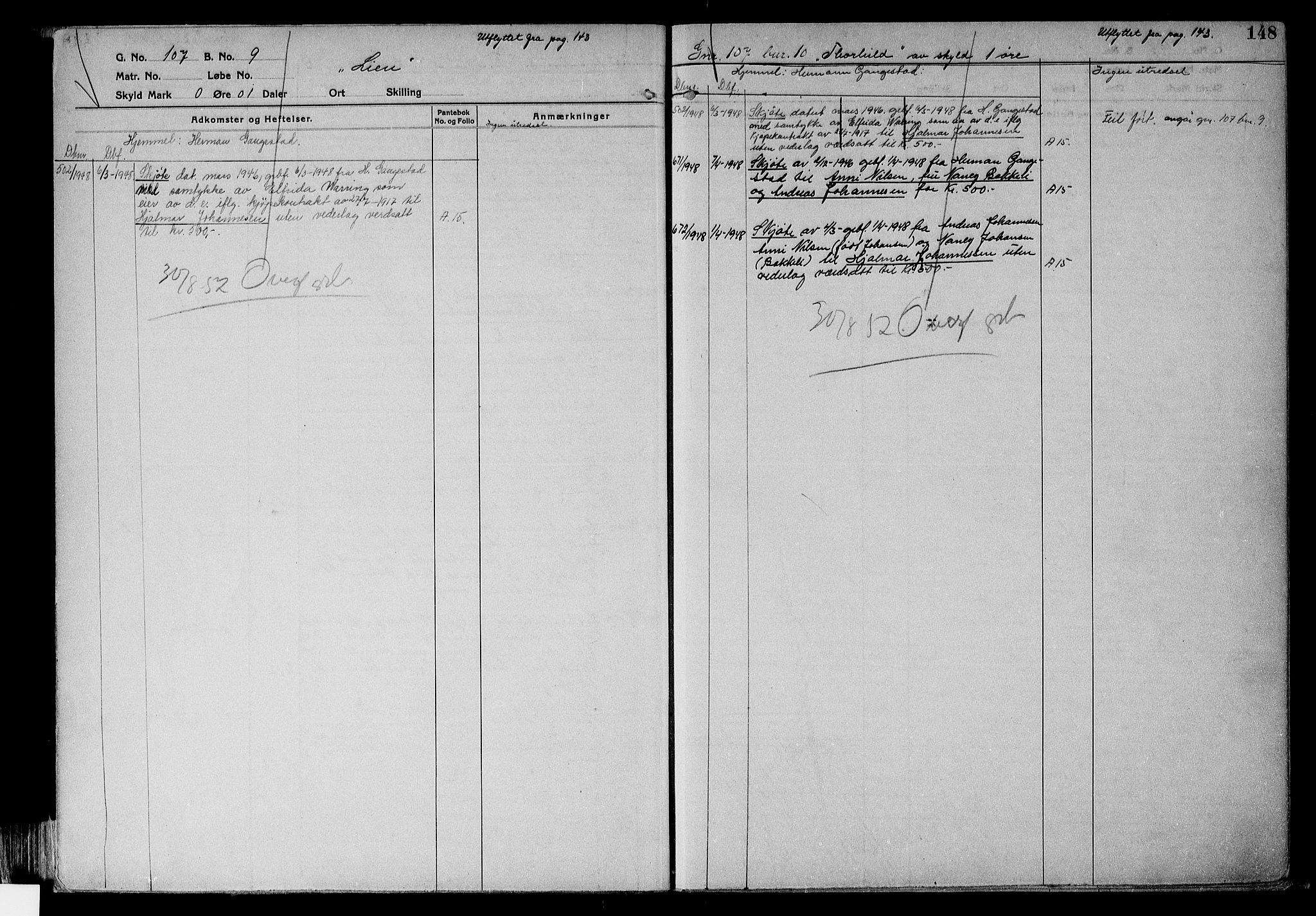 Tune sorenskriveri, AV/SAO-A-10470/G/Ga/Gab/Gabf/L0002a: Mortgage register no. VI 2a, 1910-1953, p. 148